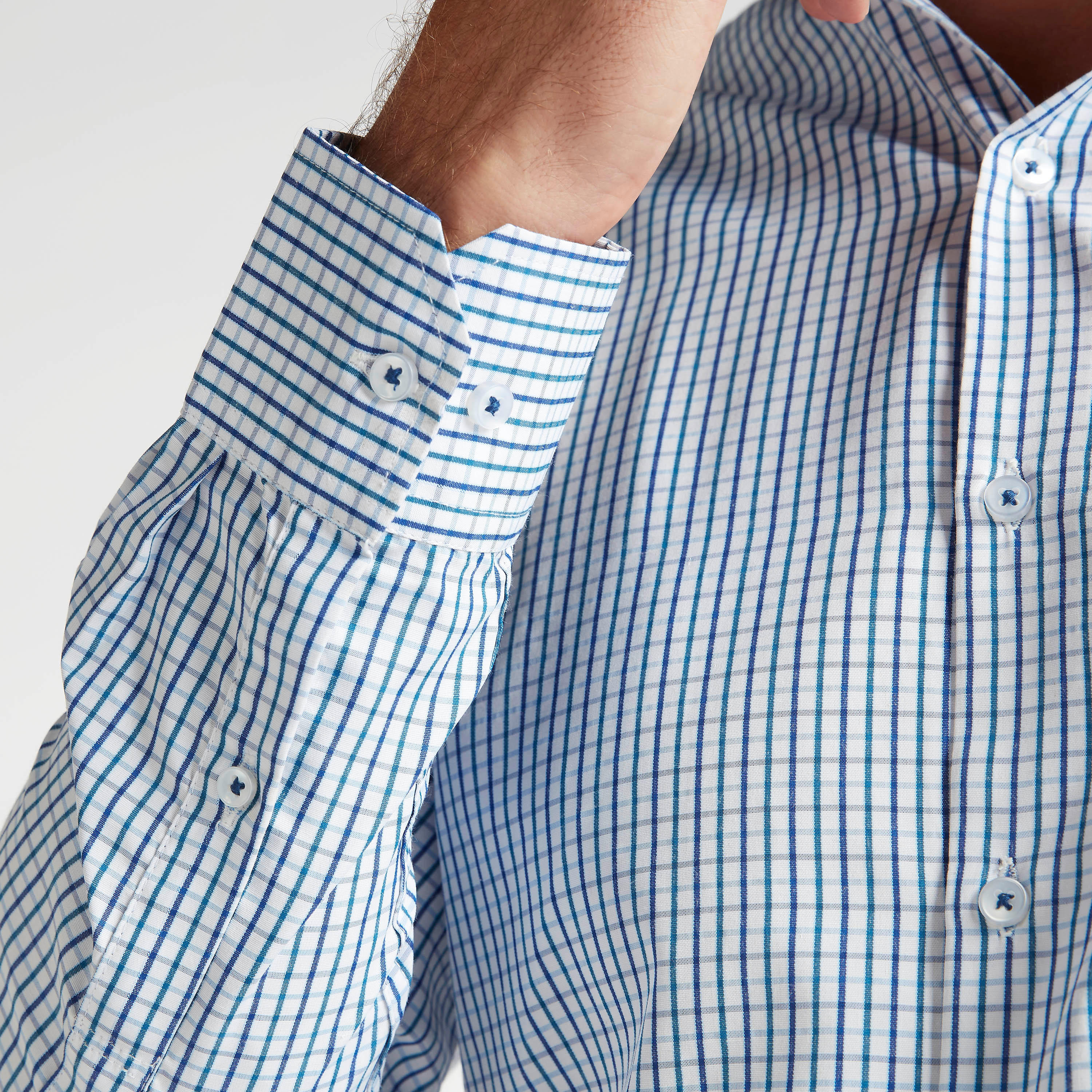 Checked Shirt with Chest Pocket and Long Sleeves-men-clothing-shirts-image-5