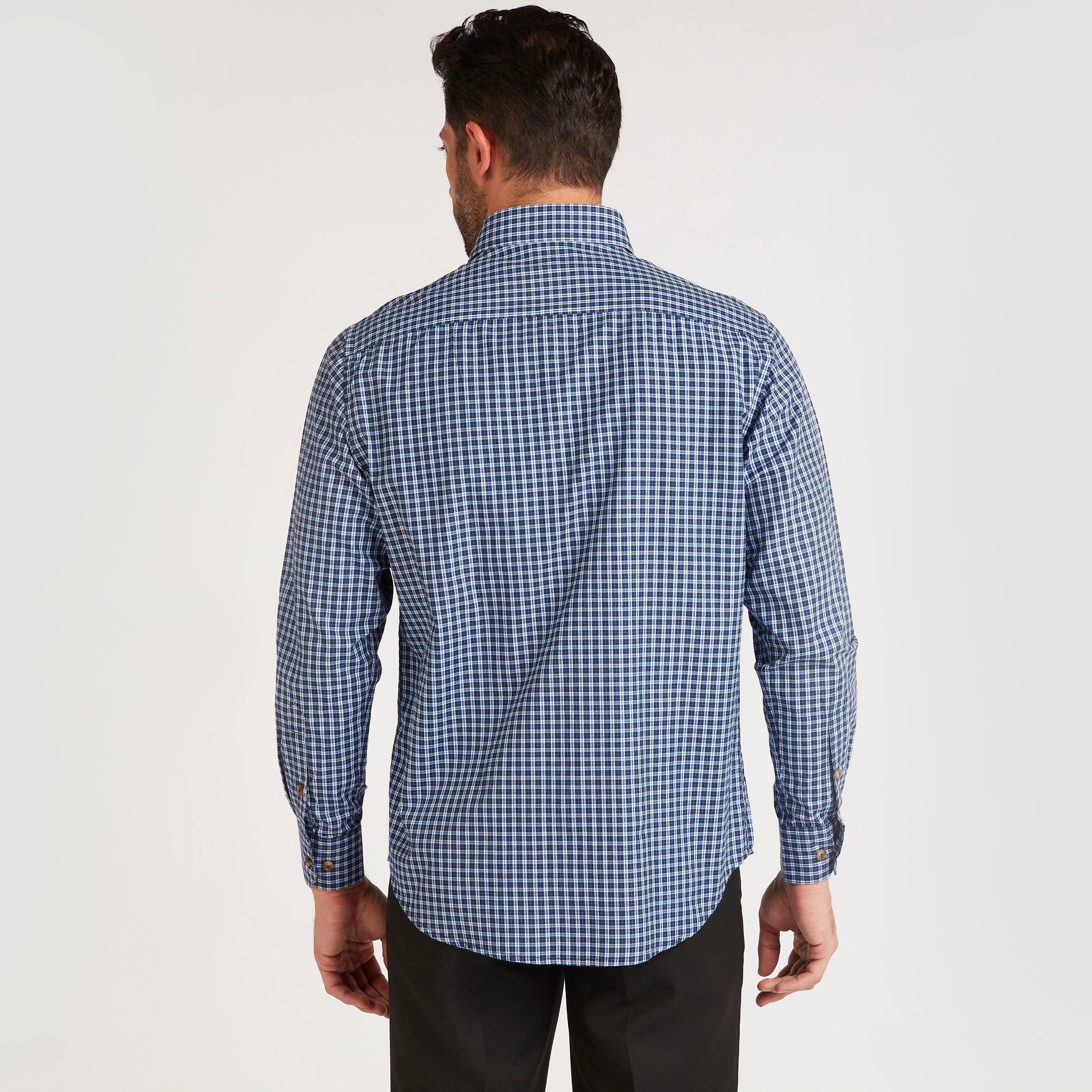 قميص كاروهات بأكمام طويلة وجيب على الصدر-men-clothing-shirts-image-5