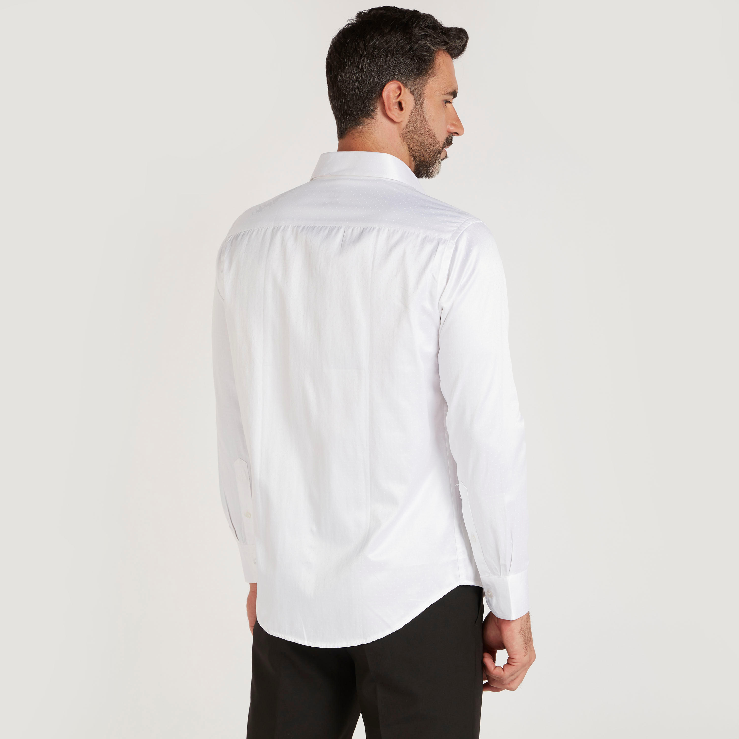 قميص بارز الملمس بأكمام طويلة وجيب على الصدر-men-clothing-shirts-image-4