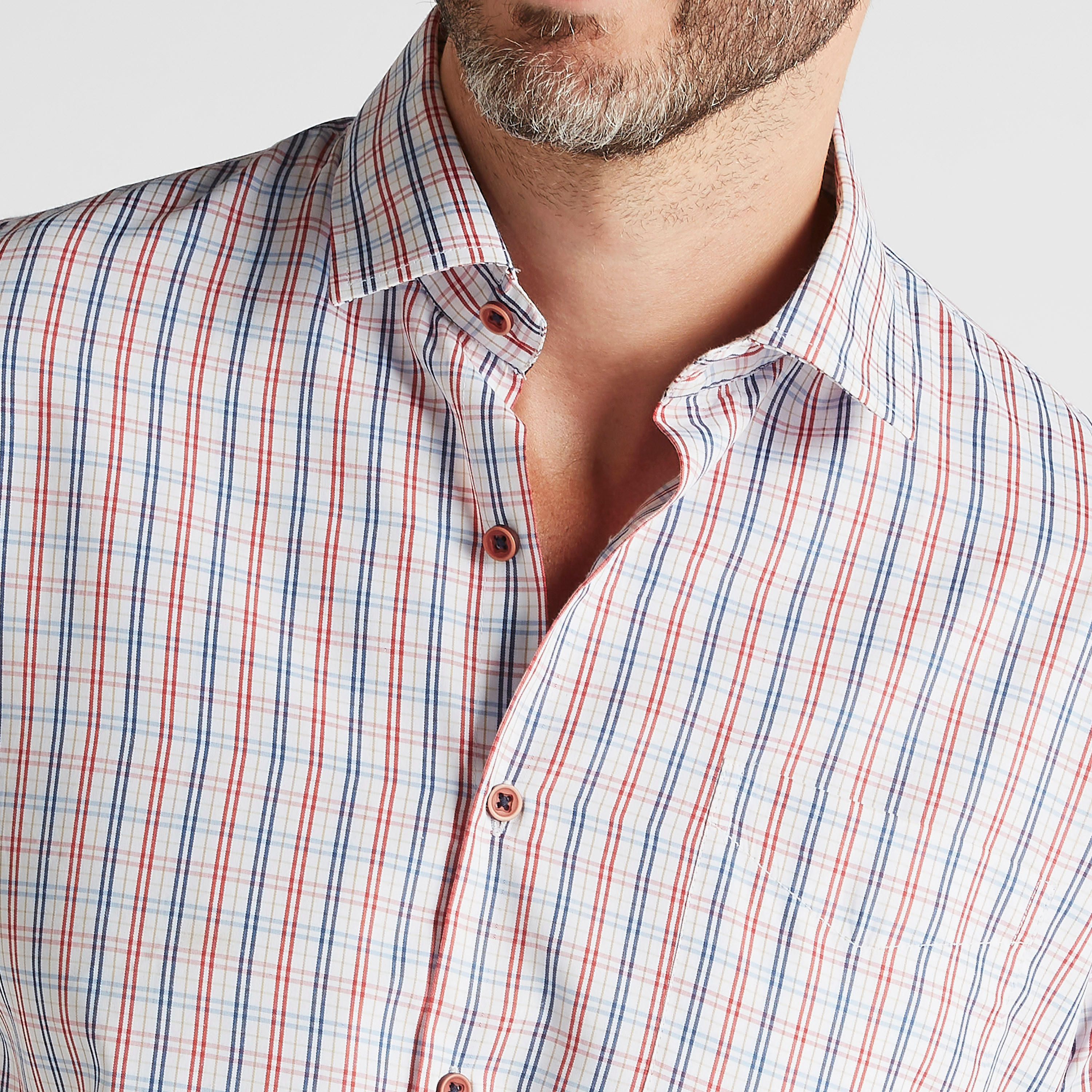 Checked Formal Shirt with Short Sleeves and Pocket-men-clothing-shirts-image-5
