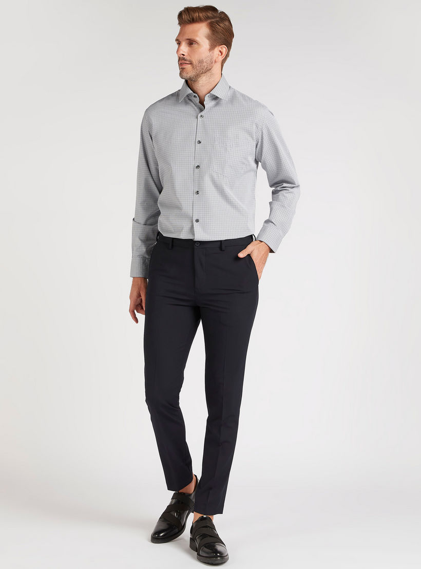 قميص كاروهات بياقة عادية وأكمام طويلة-men-clothing-shirts-image-3