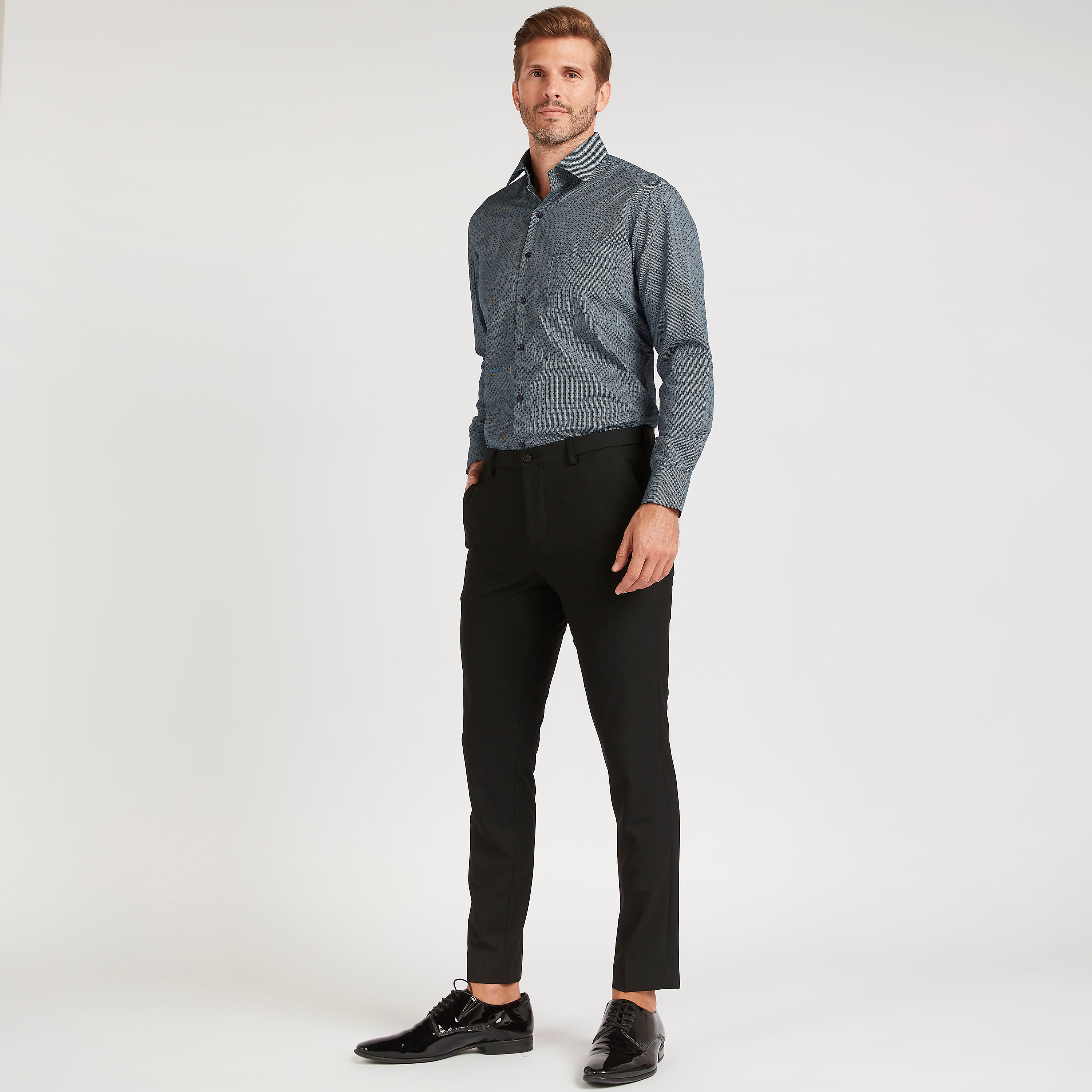 Printed Collared Shirt with Long Sleeves-men-clothing-shirts-image-2