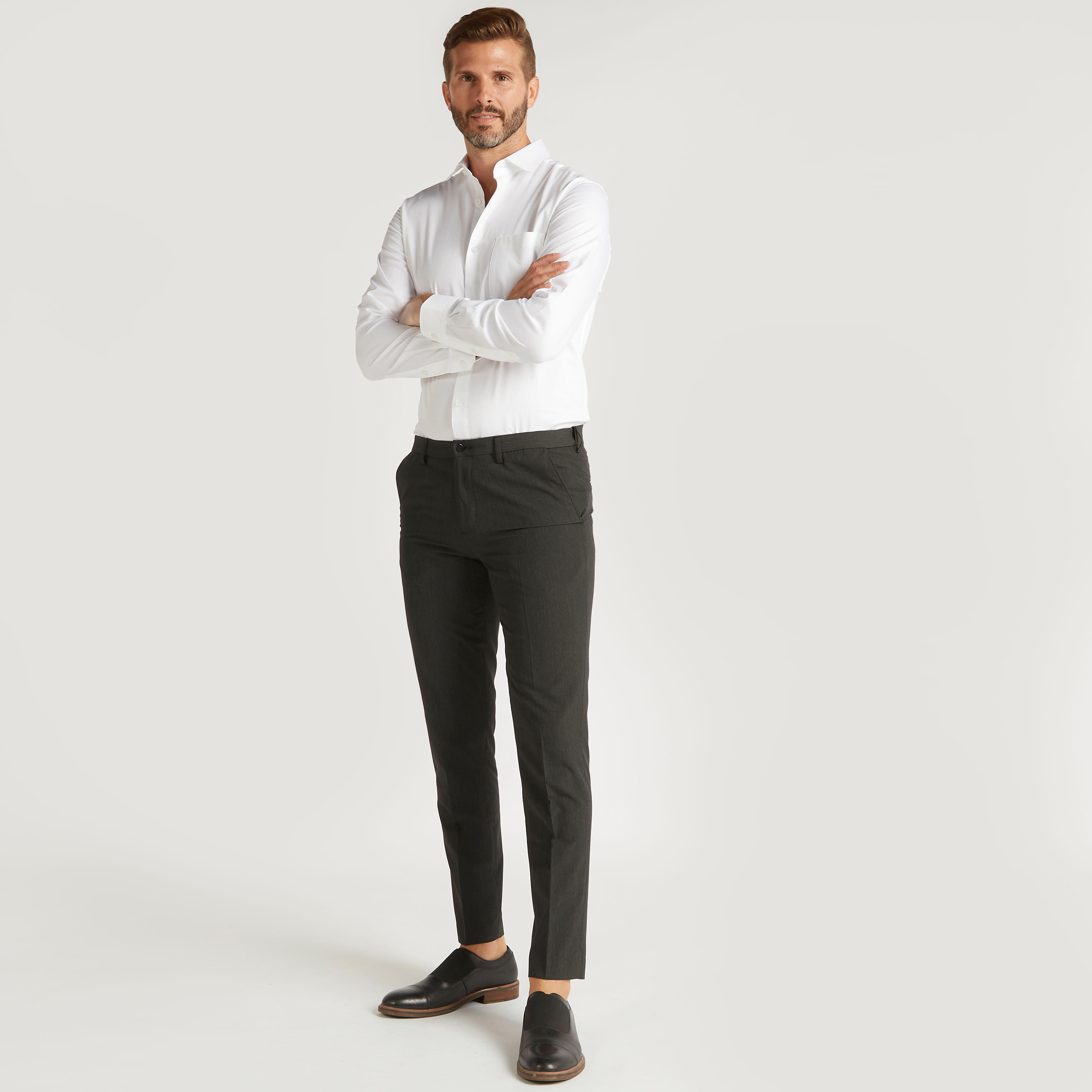 بنطلون رسمي بارز الملمس بزر إغلاق وجيوب من بوسيني-men-clothing-bottoms-trousersandchinos-trousers-image-2