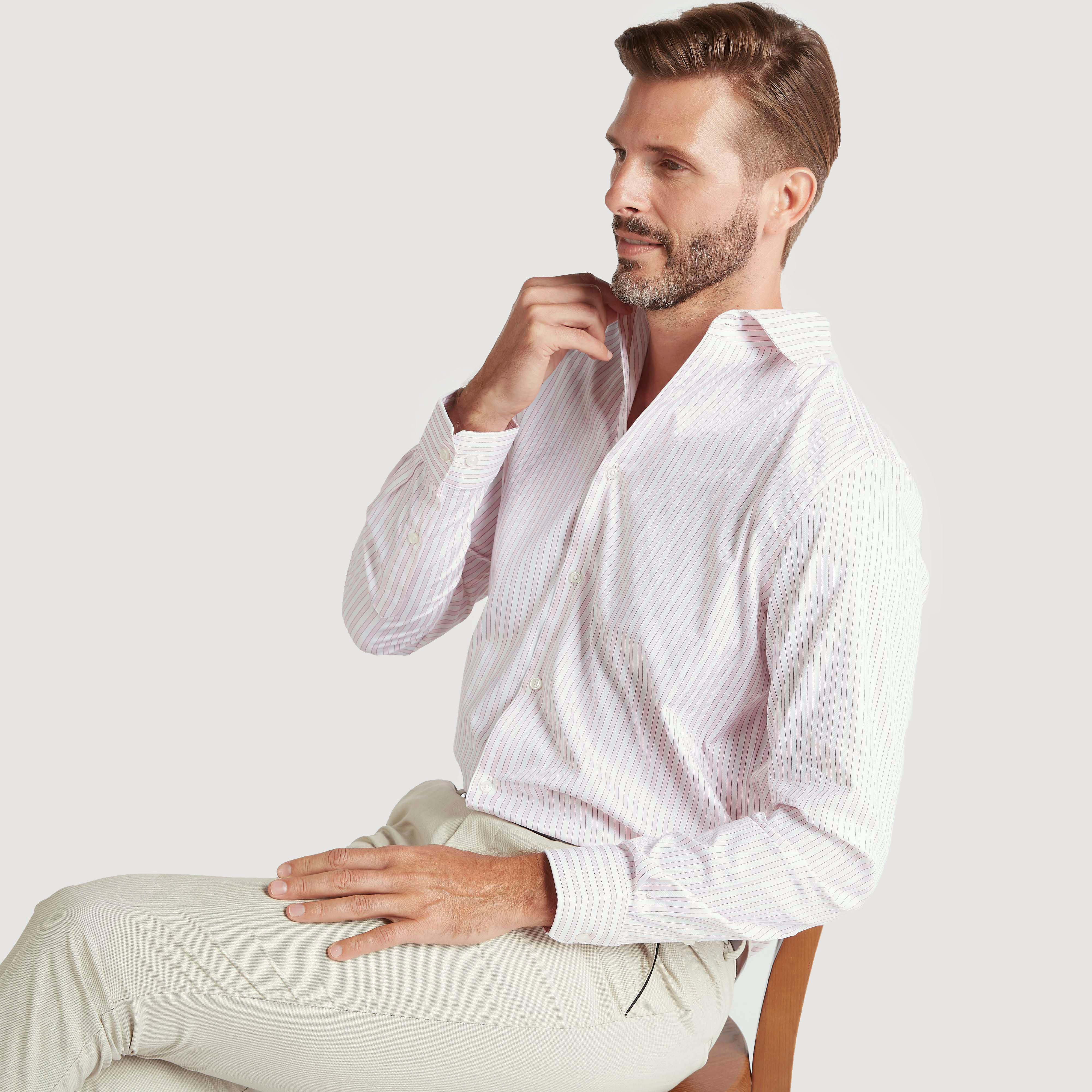 Striped Shirt with Spread Collar and Long Sleeves-men-clothing-shirts-image-1