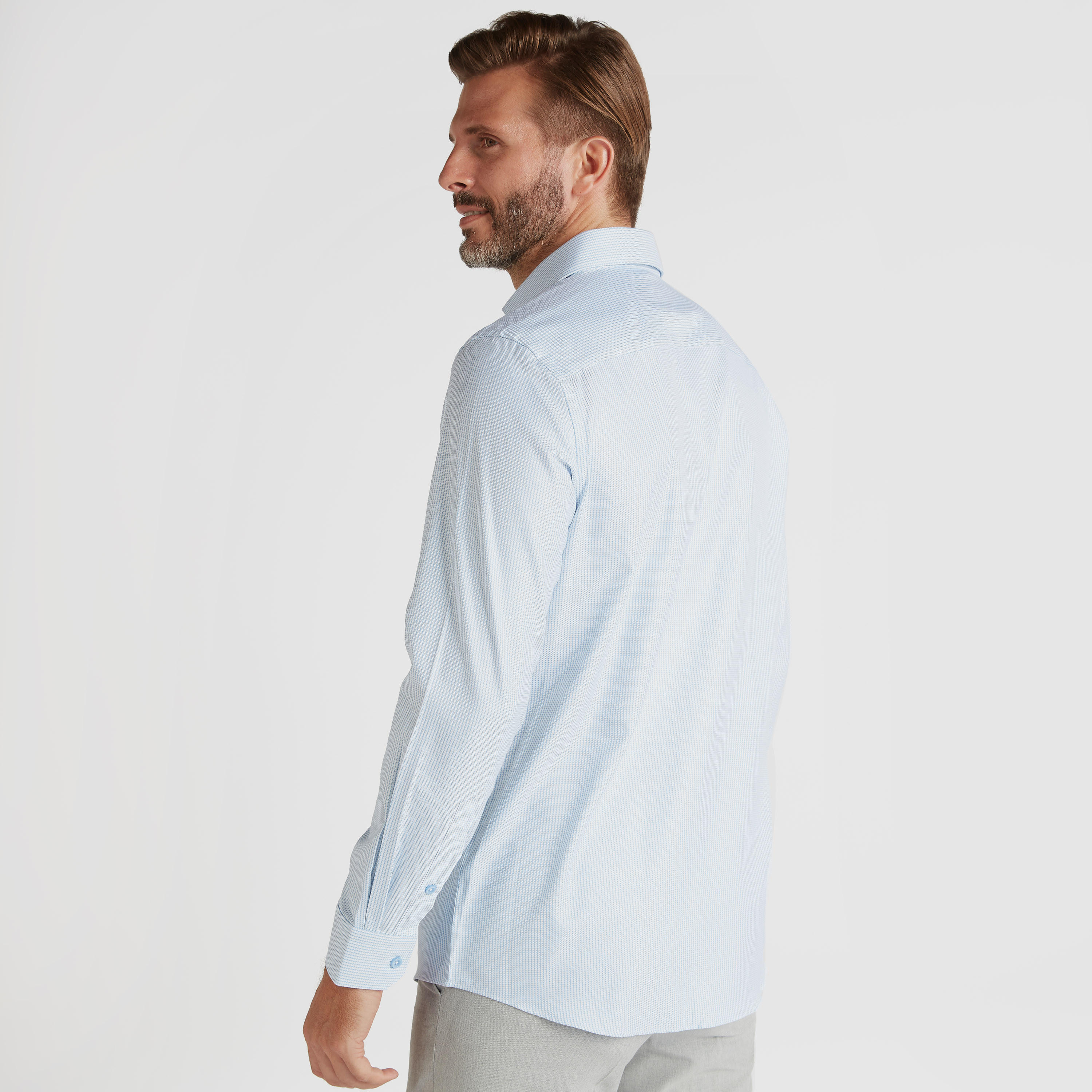 Checked Shirt with Spread Collar and Long Sleeves-men-clothing-shirts-image-4