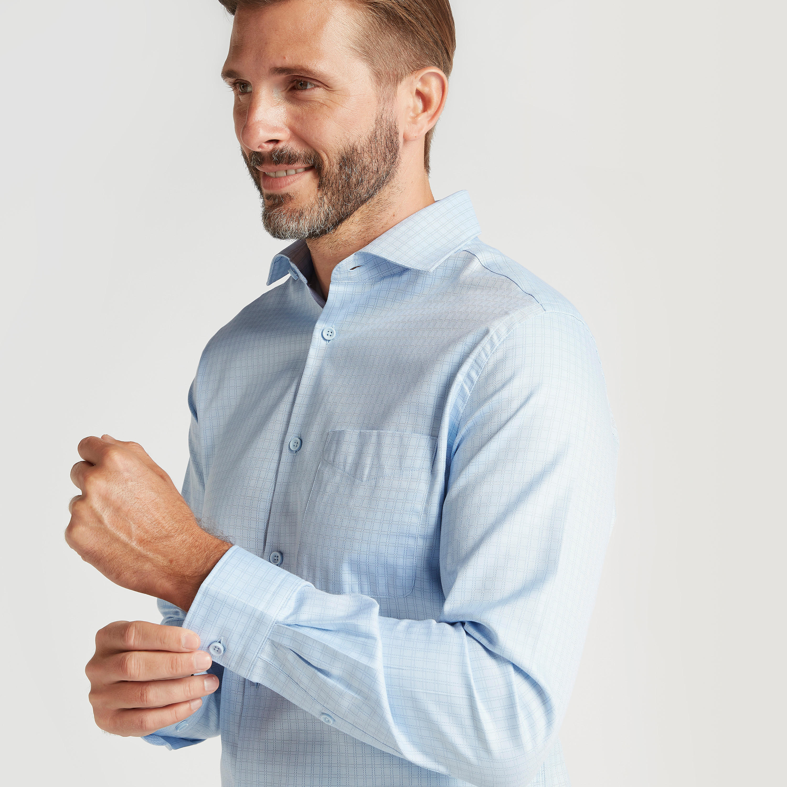 قميص بارز الملمس بياقة واسعة وأكمام طويلة-men-clothing-shirts-image-3