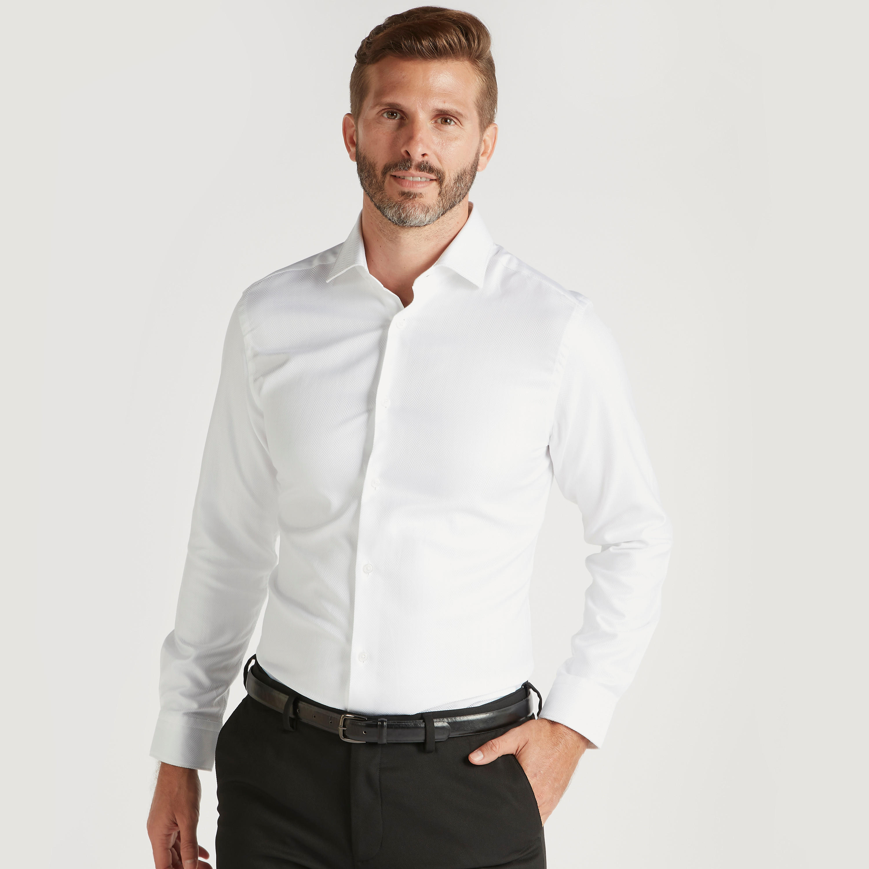 Textured Shirt with Long Sleeves and Spread Collar-men-clothing-shirts-image-6