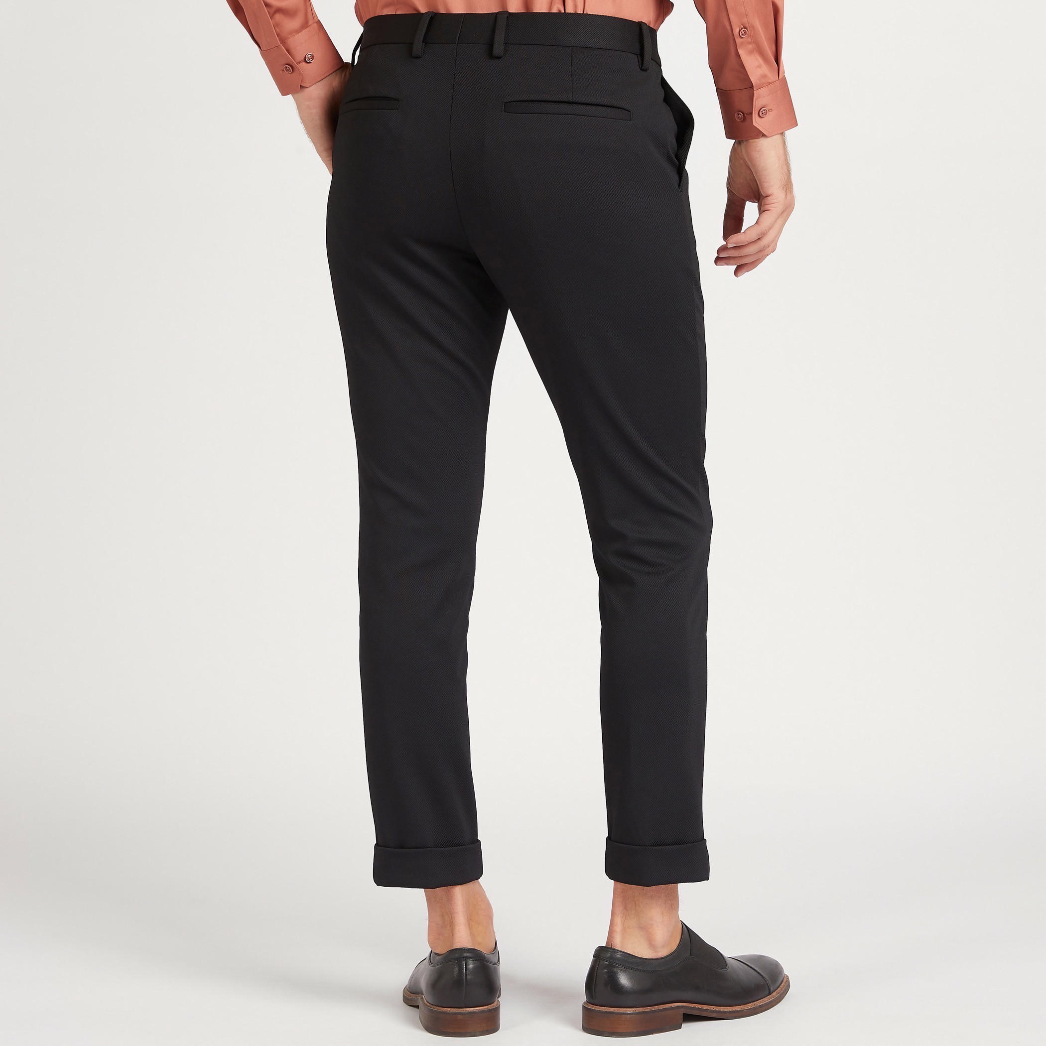 بنطلون سليم فيت مخطّط بخصر متوسّط الارتفاع وجيوب-men-clothing-bottoms-trousersandchinos-trousers-image-4