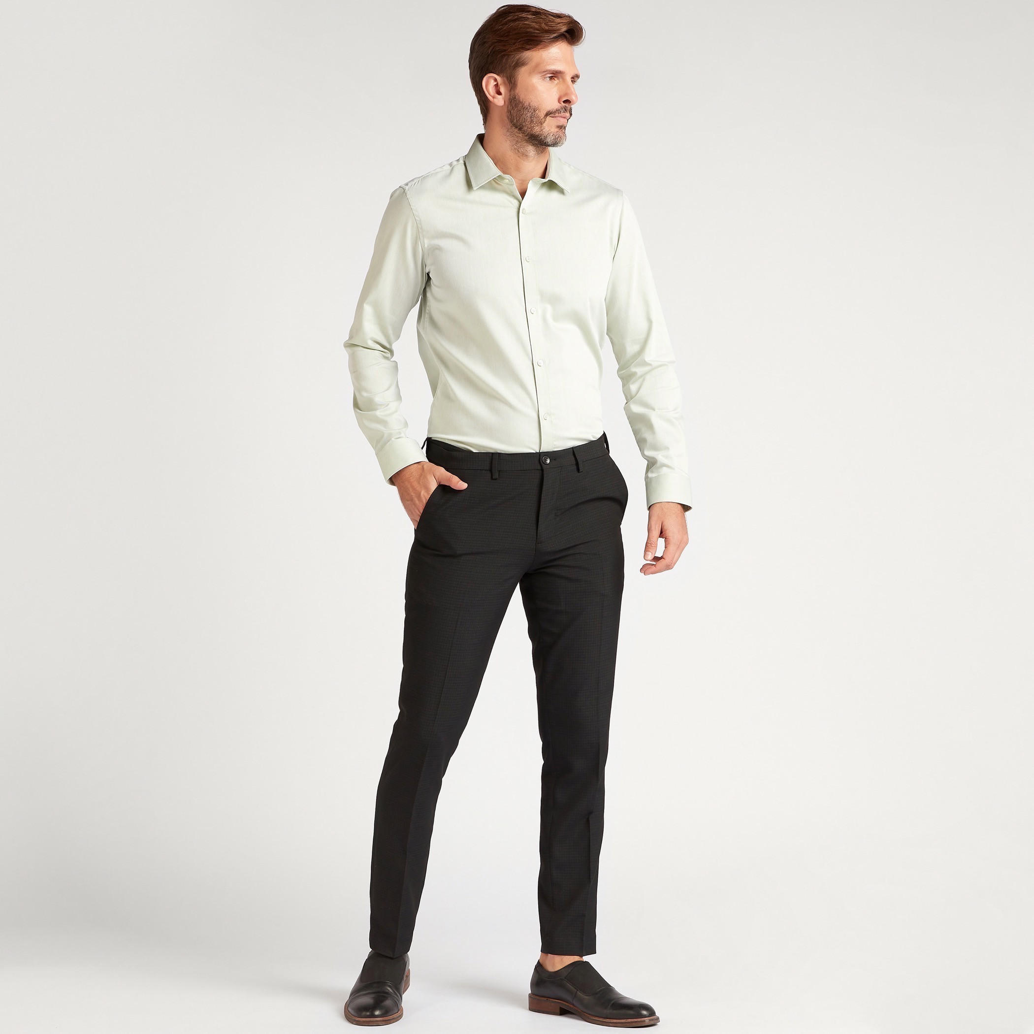قميص بارز الملمس بأكمام طويلة وأزرار-men-clothing-shirts-image-2