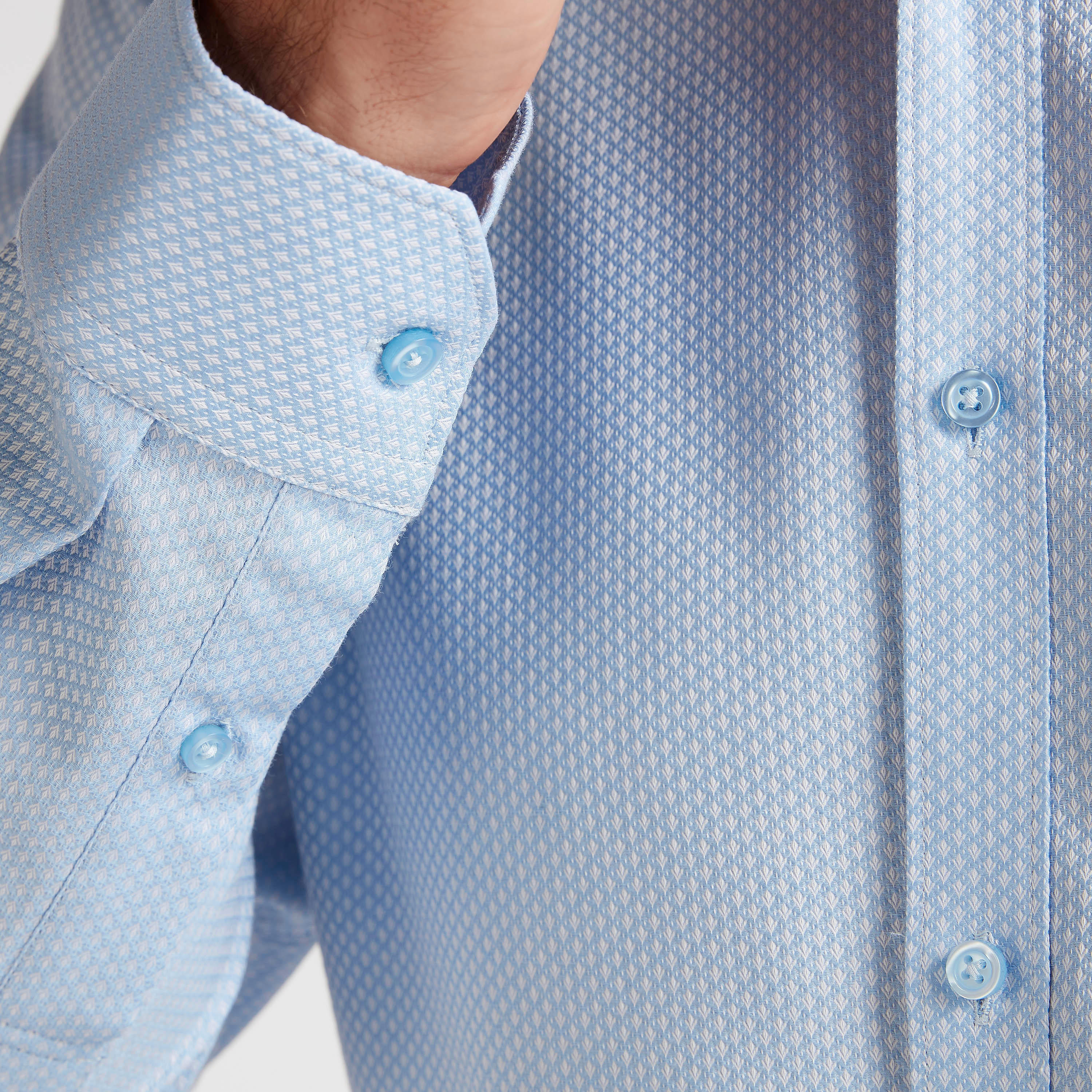 Textured Shirt with Long Sleeves and Spread Collar-men-clothing-shirts-image-5