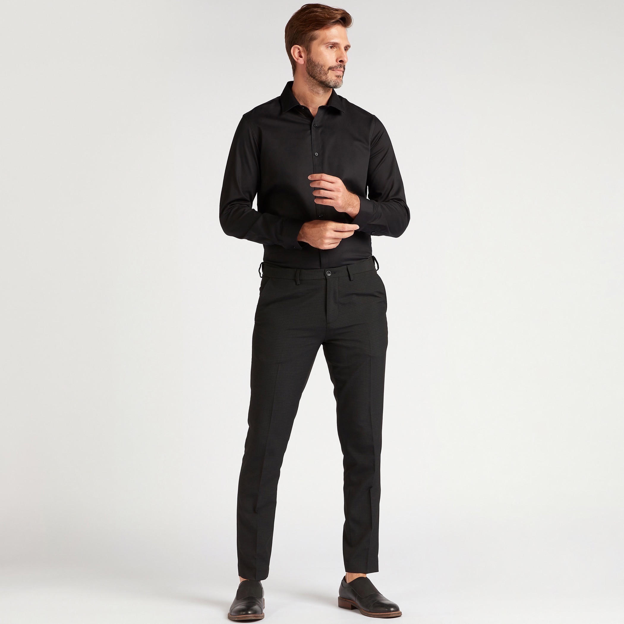 قميص بارز الملمس بأكمام طويلة وأزرار-men-clothing-shirts-image-5