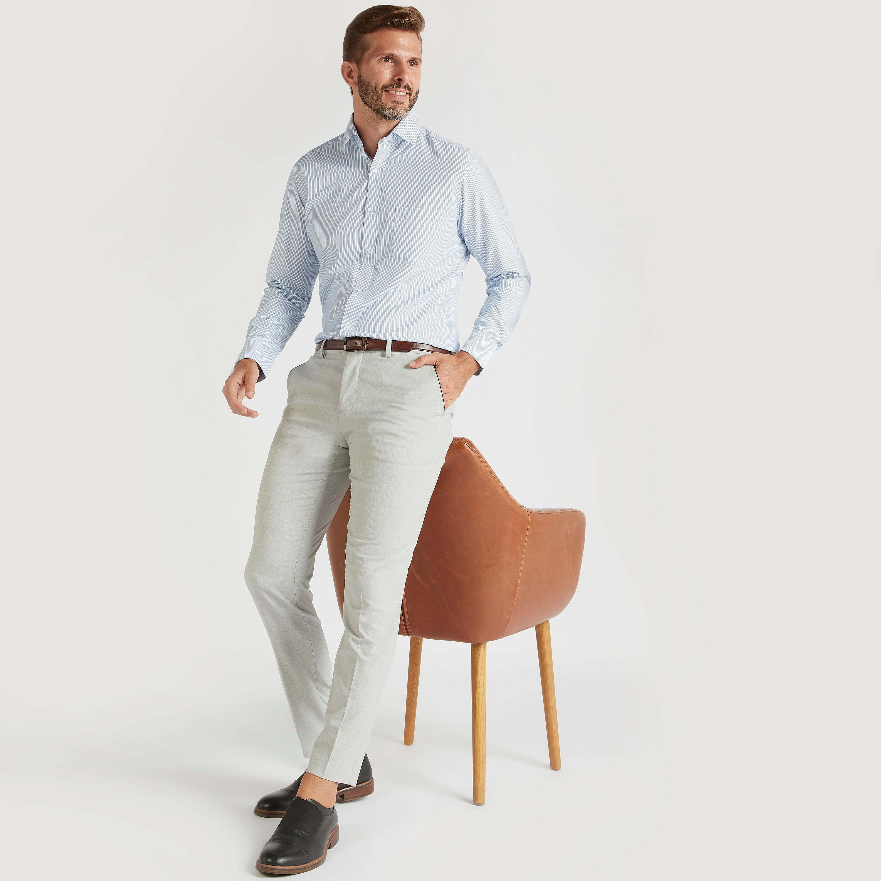 Striped Shirt with Spread Collar and Long Sleeves-men-clothing-shirts-image-2