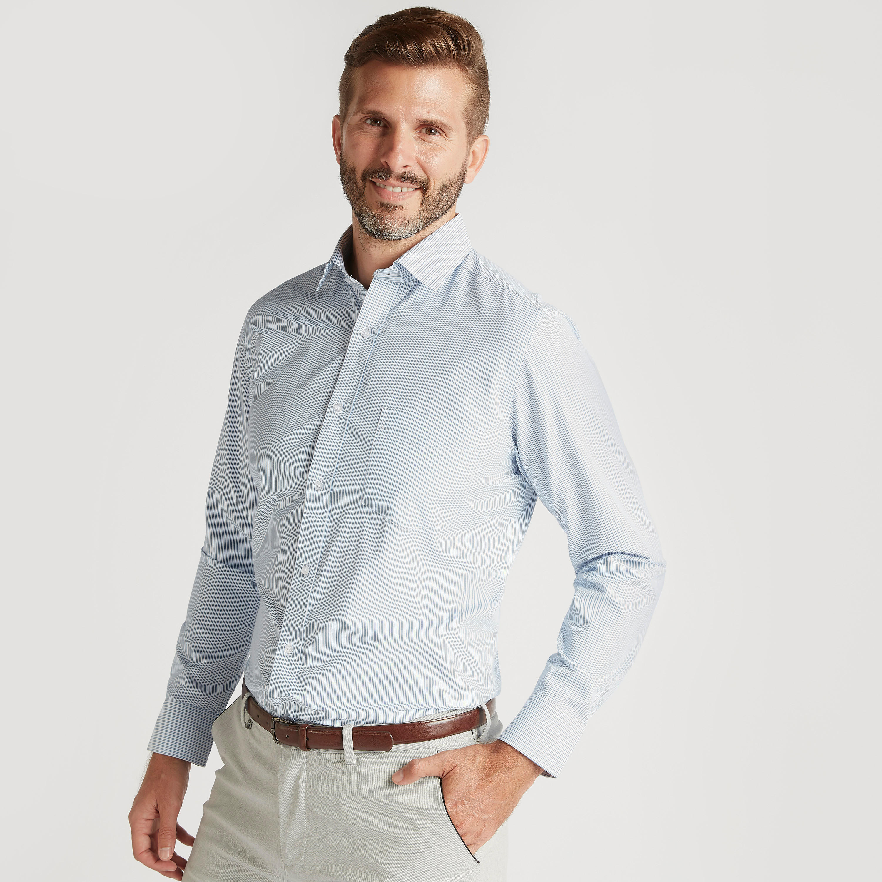 Striped Shirt with Spread Collar and Long Sleeves-men-clothing-shirts-image-5