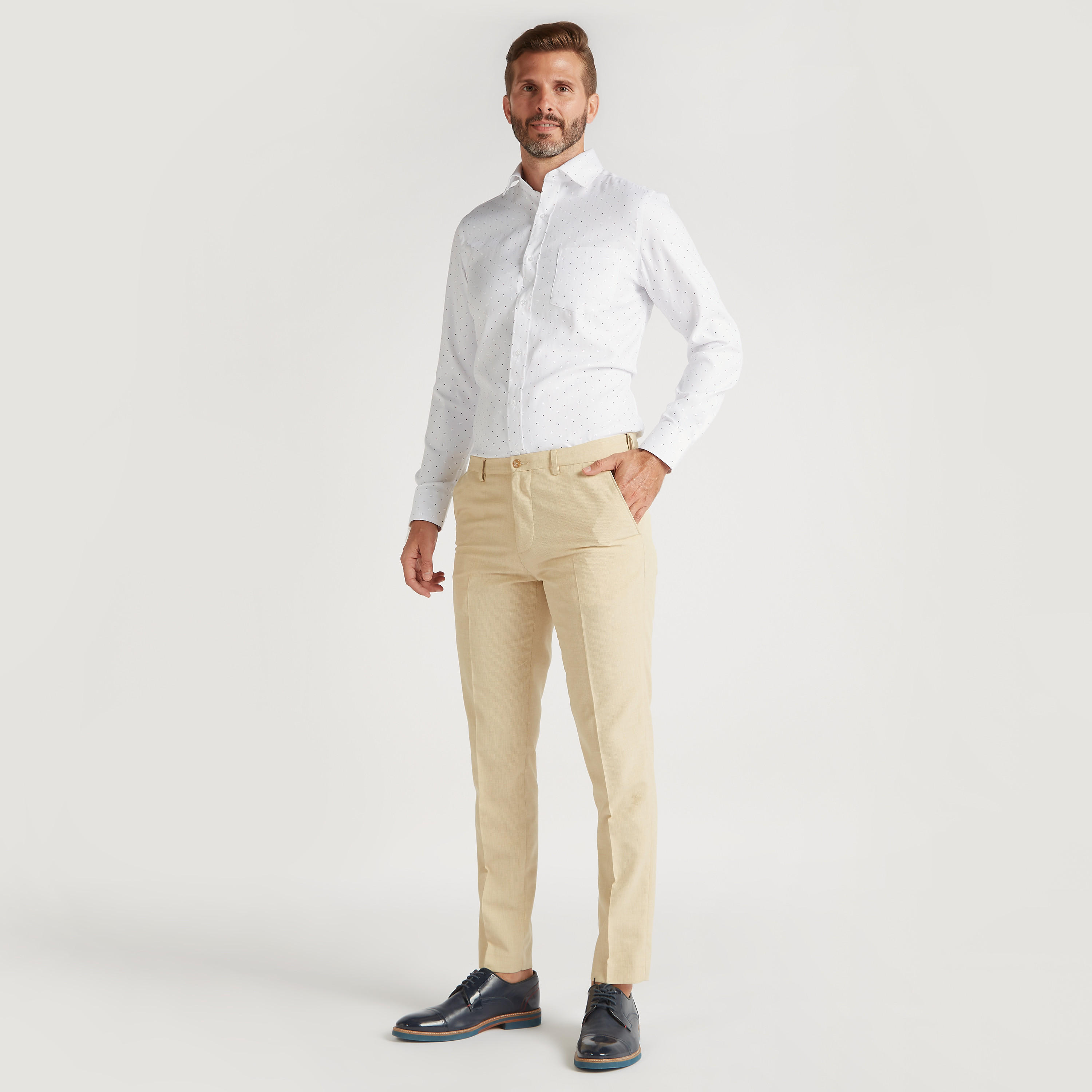 Printed Shirt with Long Sleeves and Spread Collar-men-clothing-shirts-image-2
