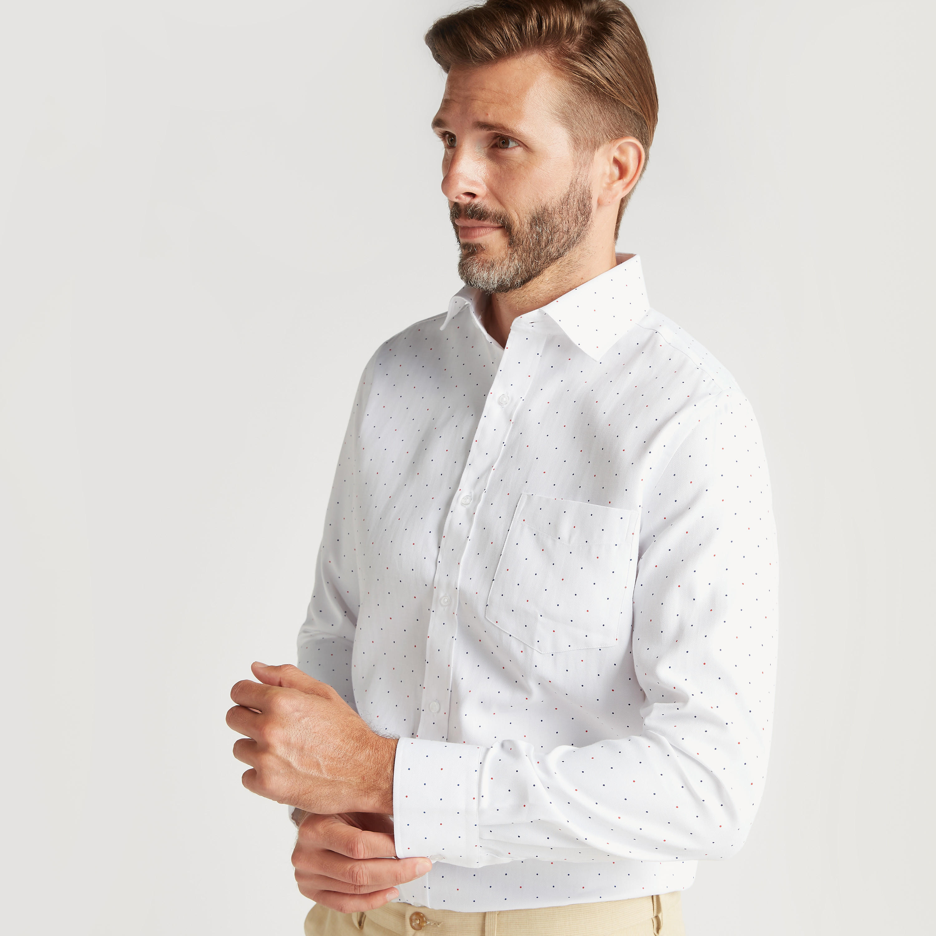 Printed Shirt with Long Sleeves and Spread Collar-men-clothing-shirts-image-6