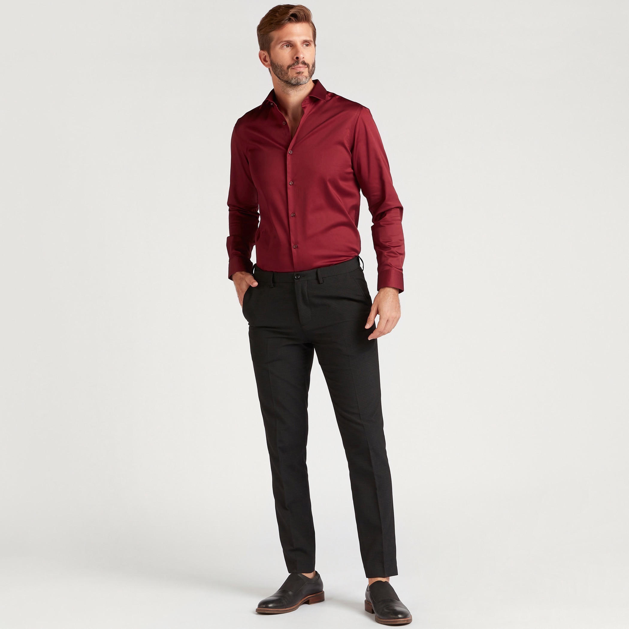 Solid Shirt with Long Sleeves-men-clothing-shirts-image-2