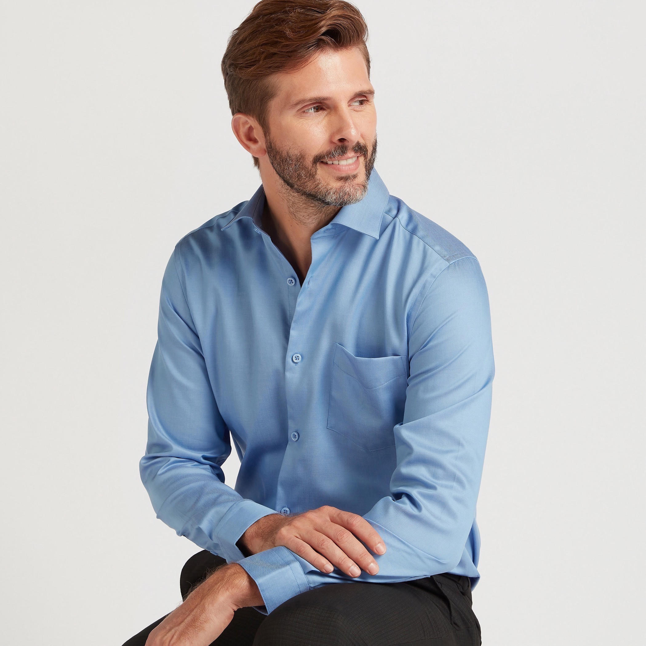 Solid Shirt with Long Sleeves and Patch Pocket-men-clothing-shirts-image-1