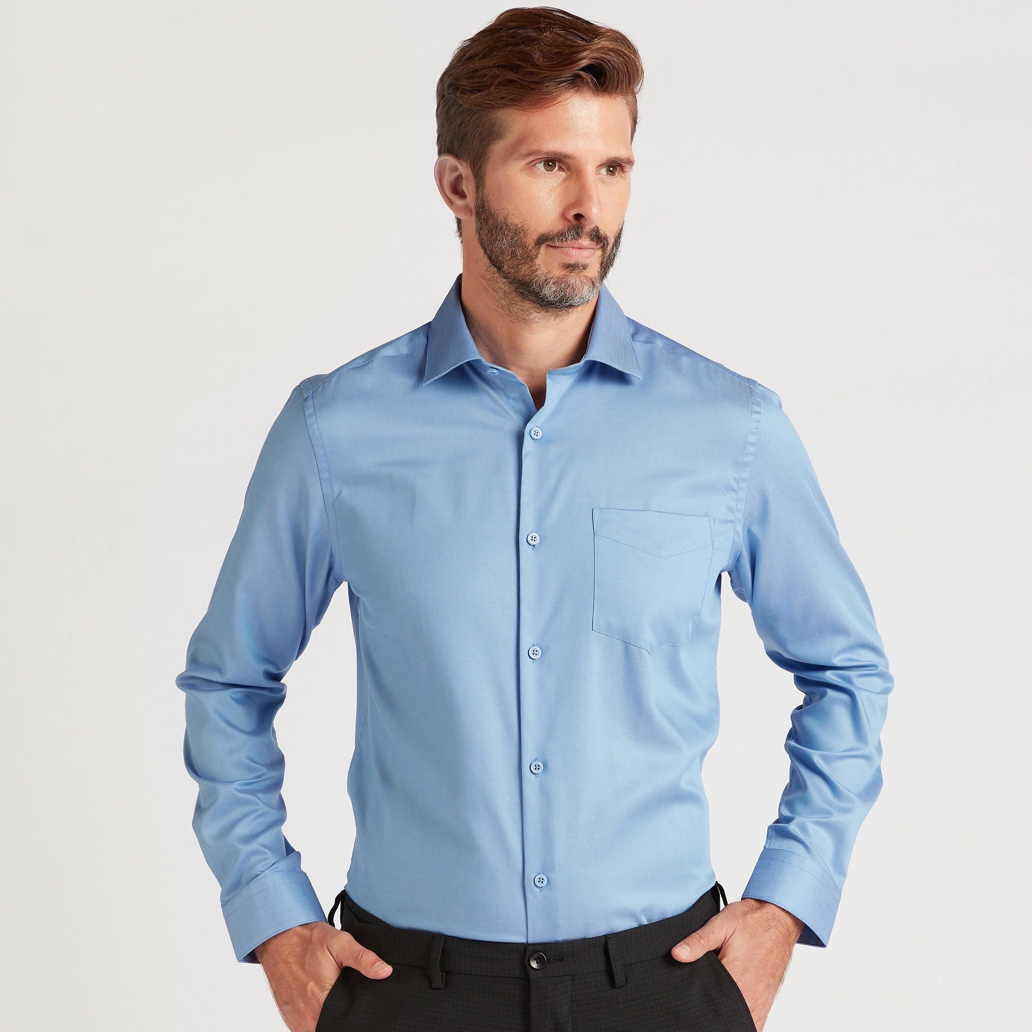 Solid Shirt with Long Sleeves and Patch Pocket-men-clothing-shirts-image-5