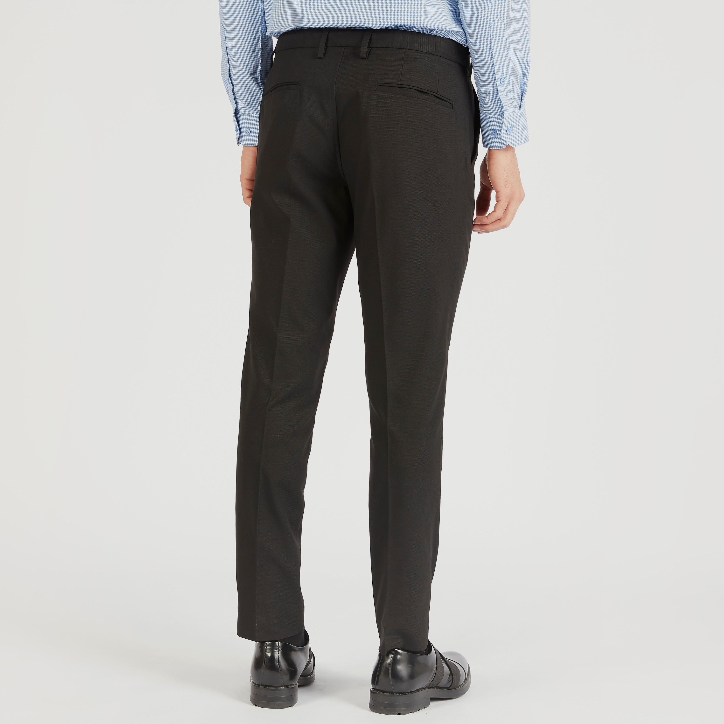 Solid Formal Trousers with Pockets and Button Closure-men-clothing-bottoms-trousersandchinos-trousers-image-4