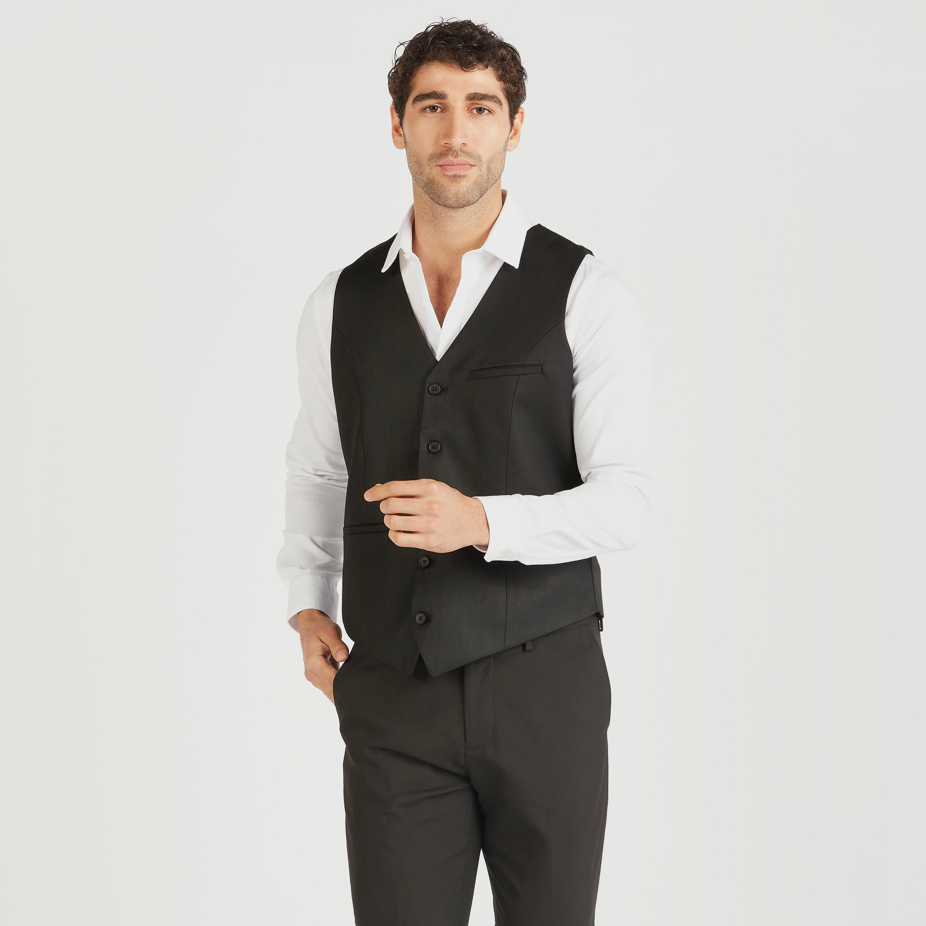معطف بارز الملمس بقصّة سليم وزر إغلاق وجيوب-men-clothing-jacketsandblazers-coats-image-1