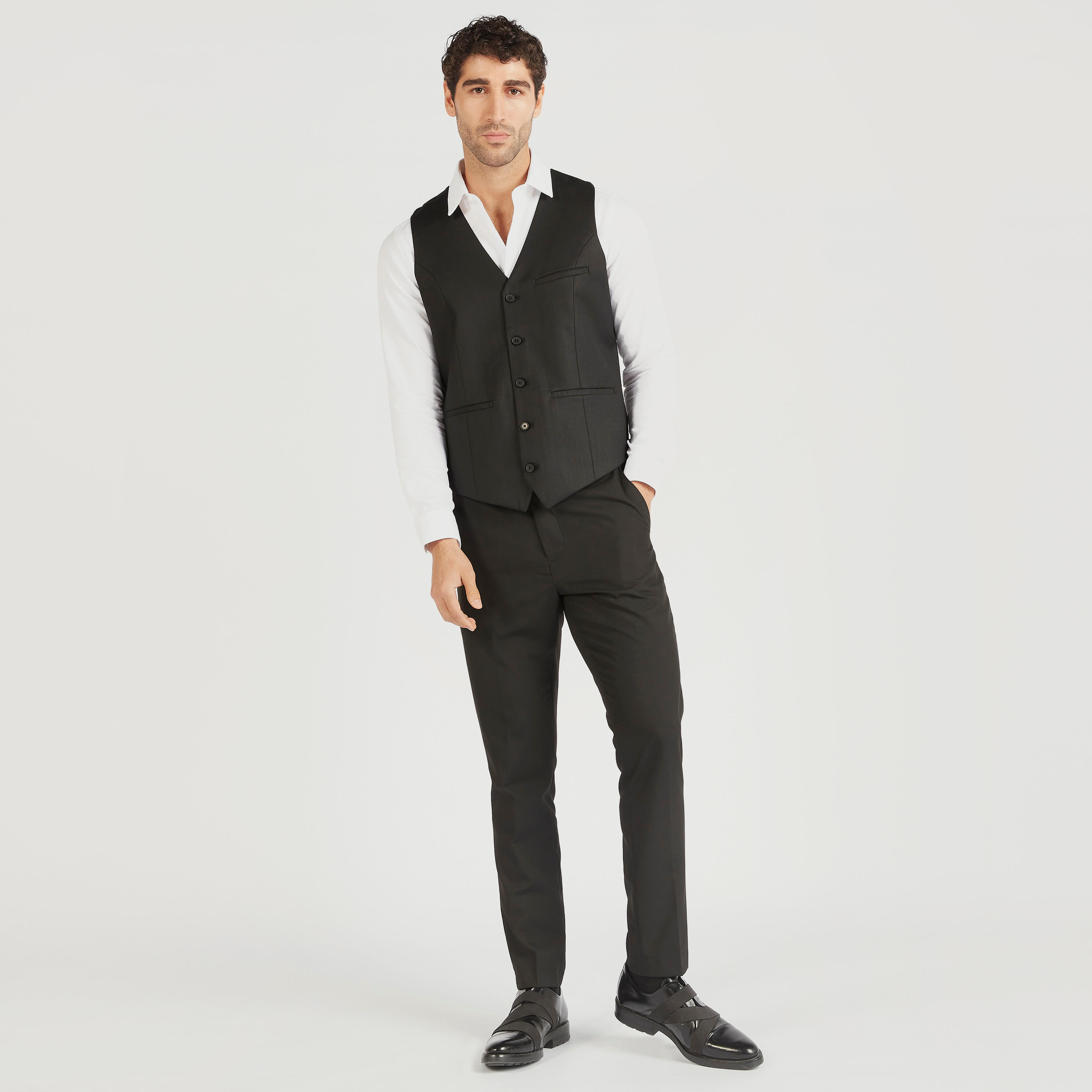 معطف بارز الملمس بقصّة سليم وزر إغلاق وجيوب-men-clothing-jacketsandblazers-coats-image-2