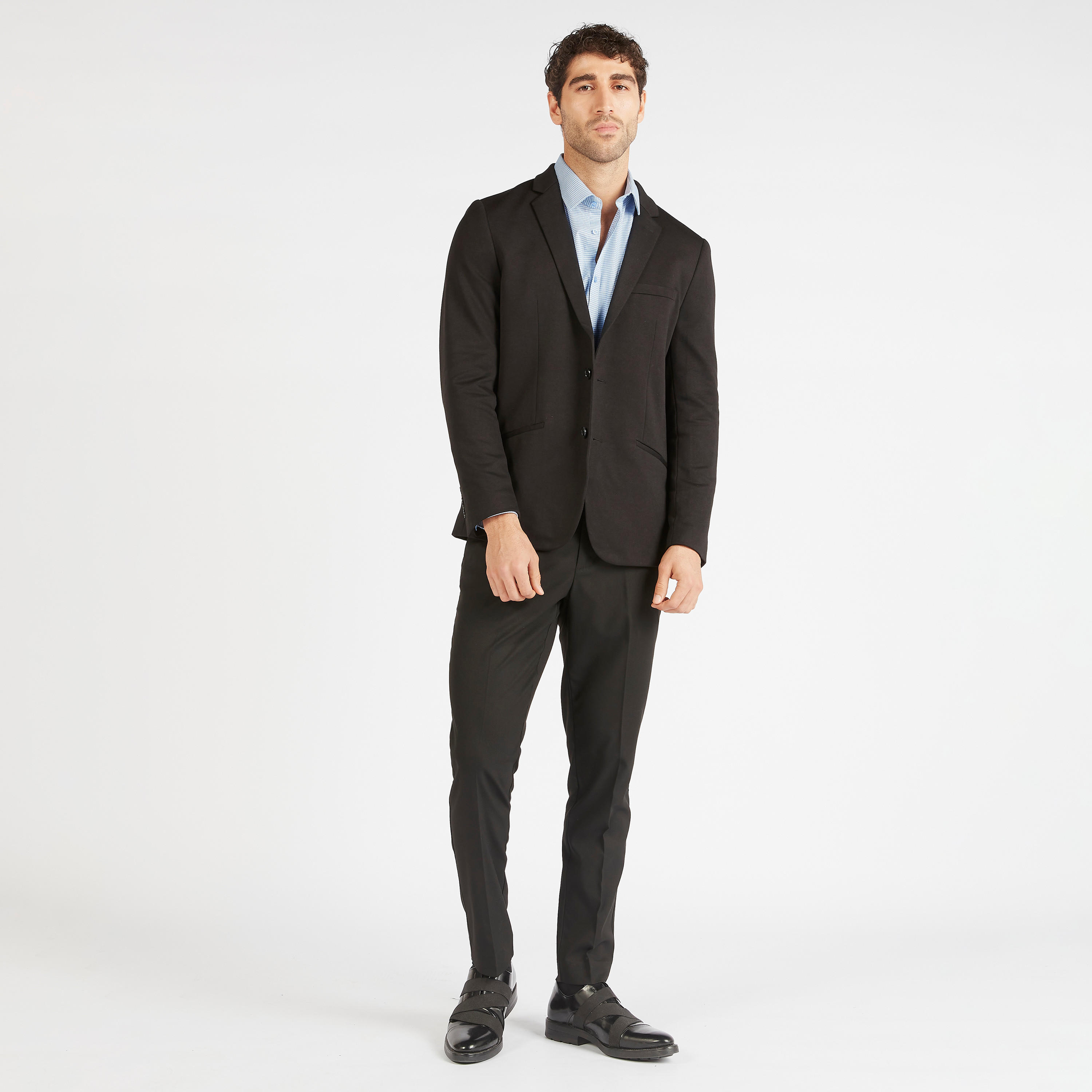 Houndstooth Checked Shirt with Long Sleeves and Button Closure-men-clothing-shirts-image-2