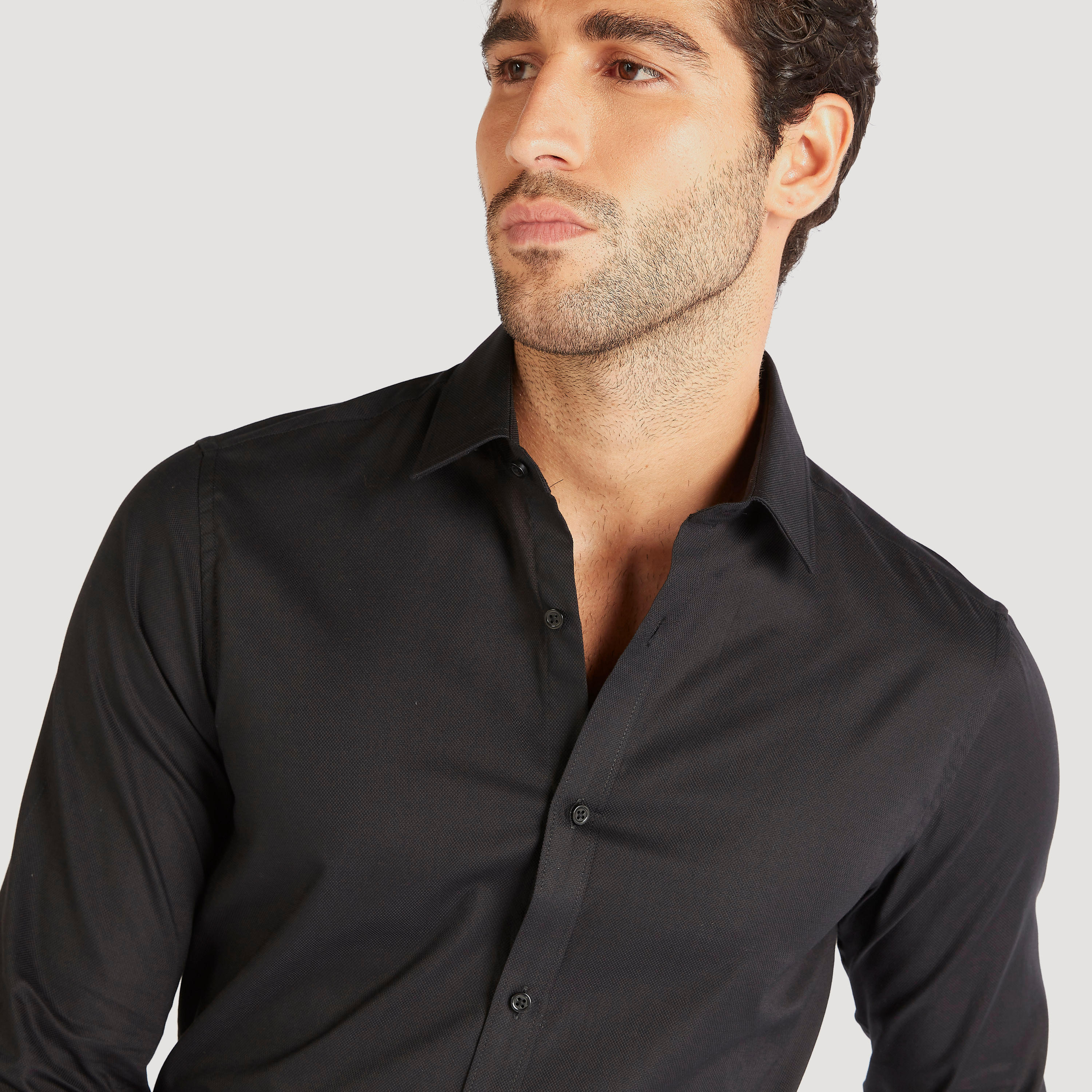 قميص سادة بقصّة سليم وأكمام طويلة-men-clothing-shirts-image-4