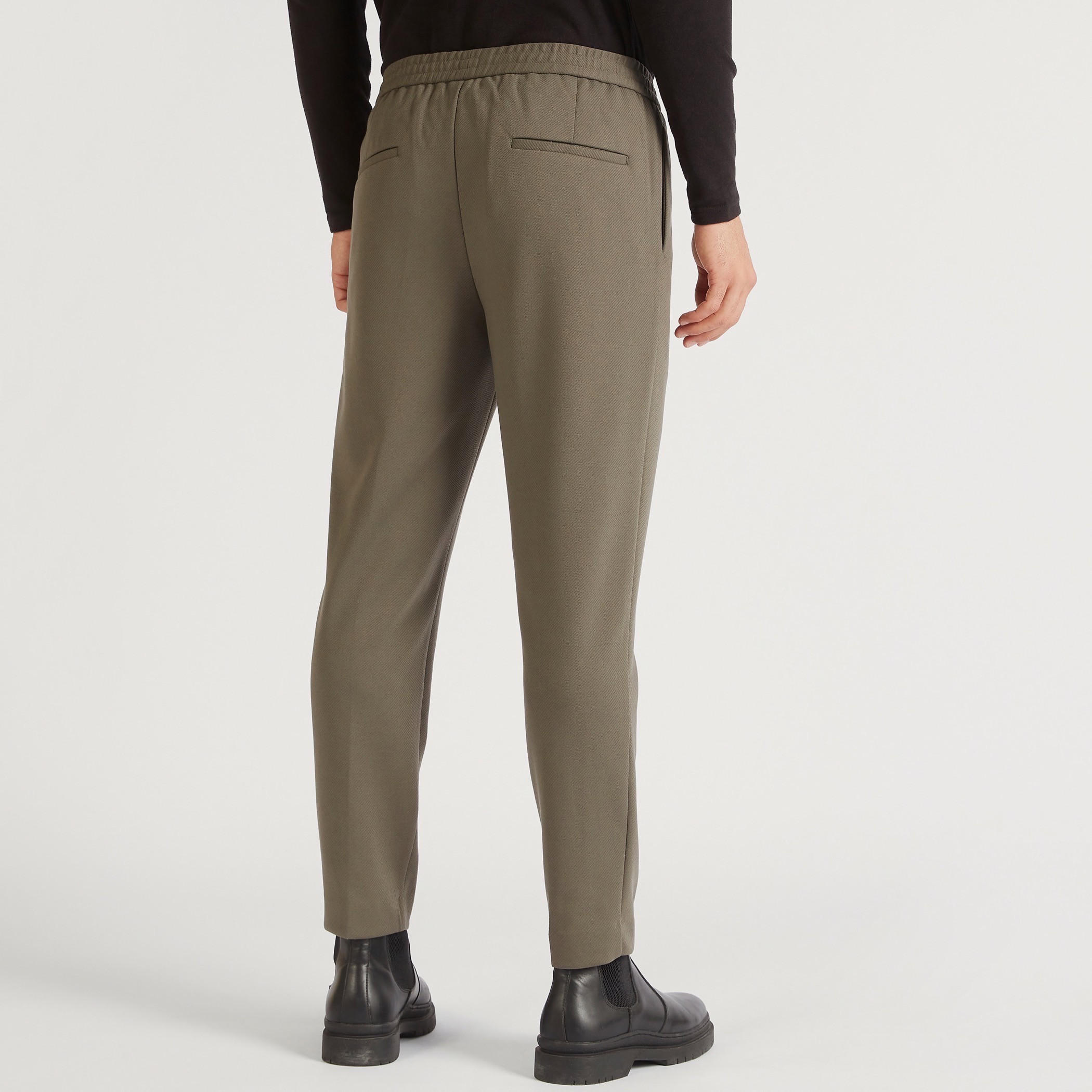 Textured Trousers with Elasticated Waistband and Pockets-men-clothing-bottoms-trousersandchinos-trousers-image-4