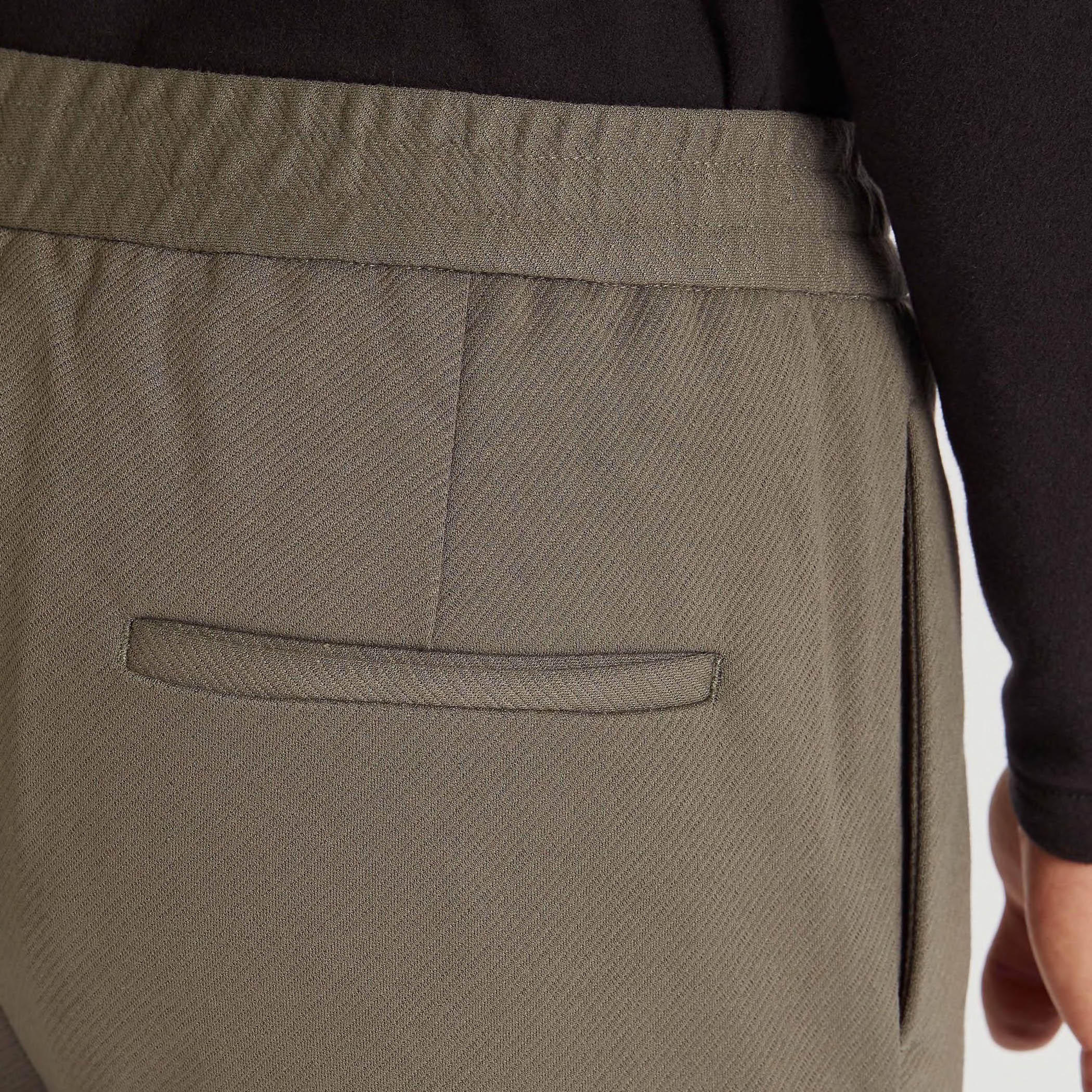 Textured Trousers with Elasticated Waistband and Pockets-men-clothing-bottoms-trousersandchinos-trousers-image-5