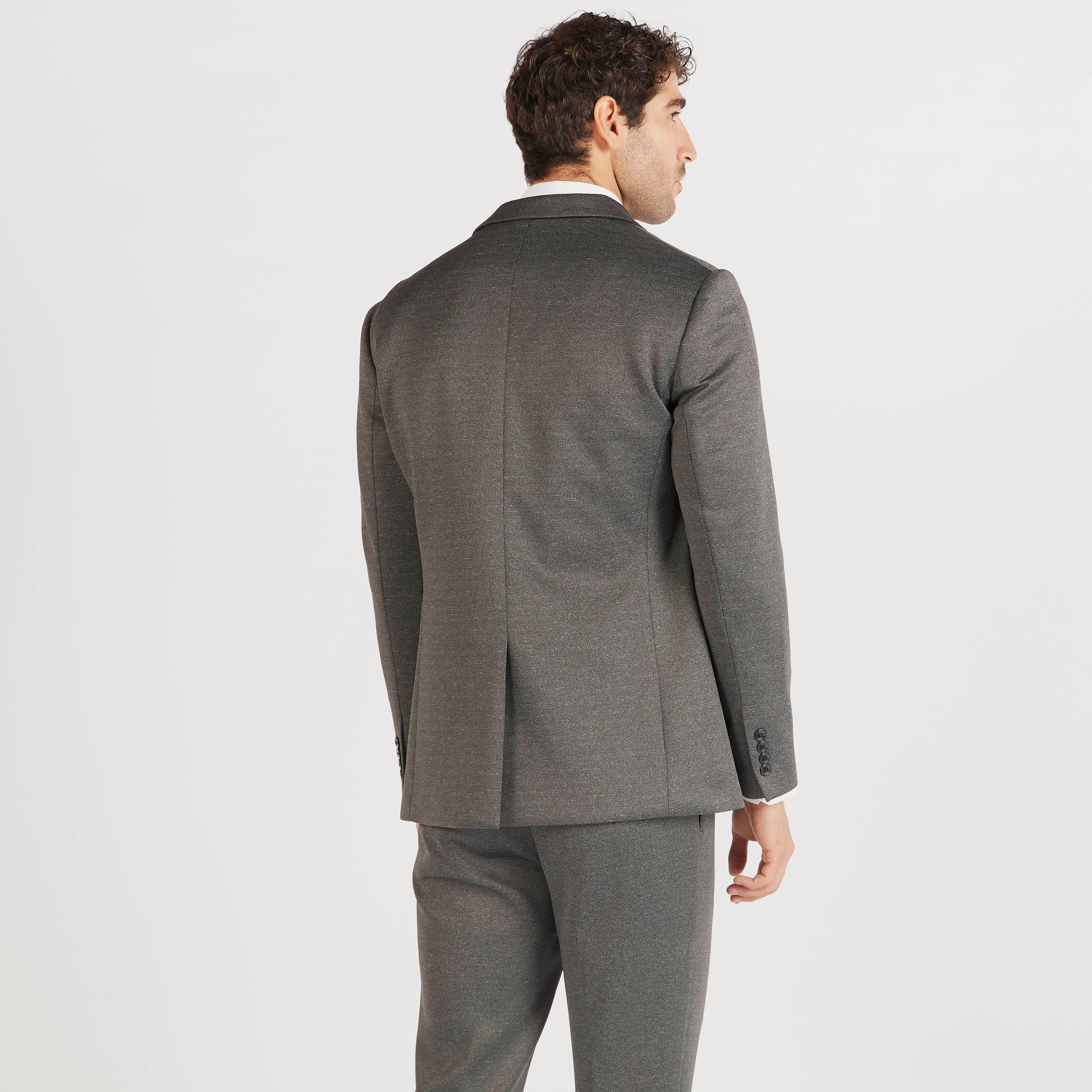 Textured Blazer with Lapel Collar and Long Sleeves-men-winterwear-jacketsandblazers-image-4