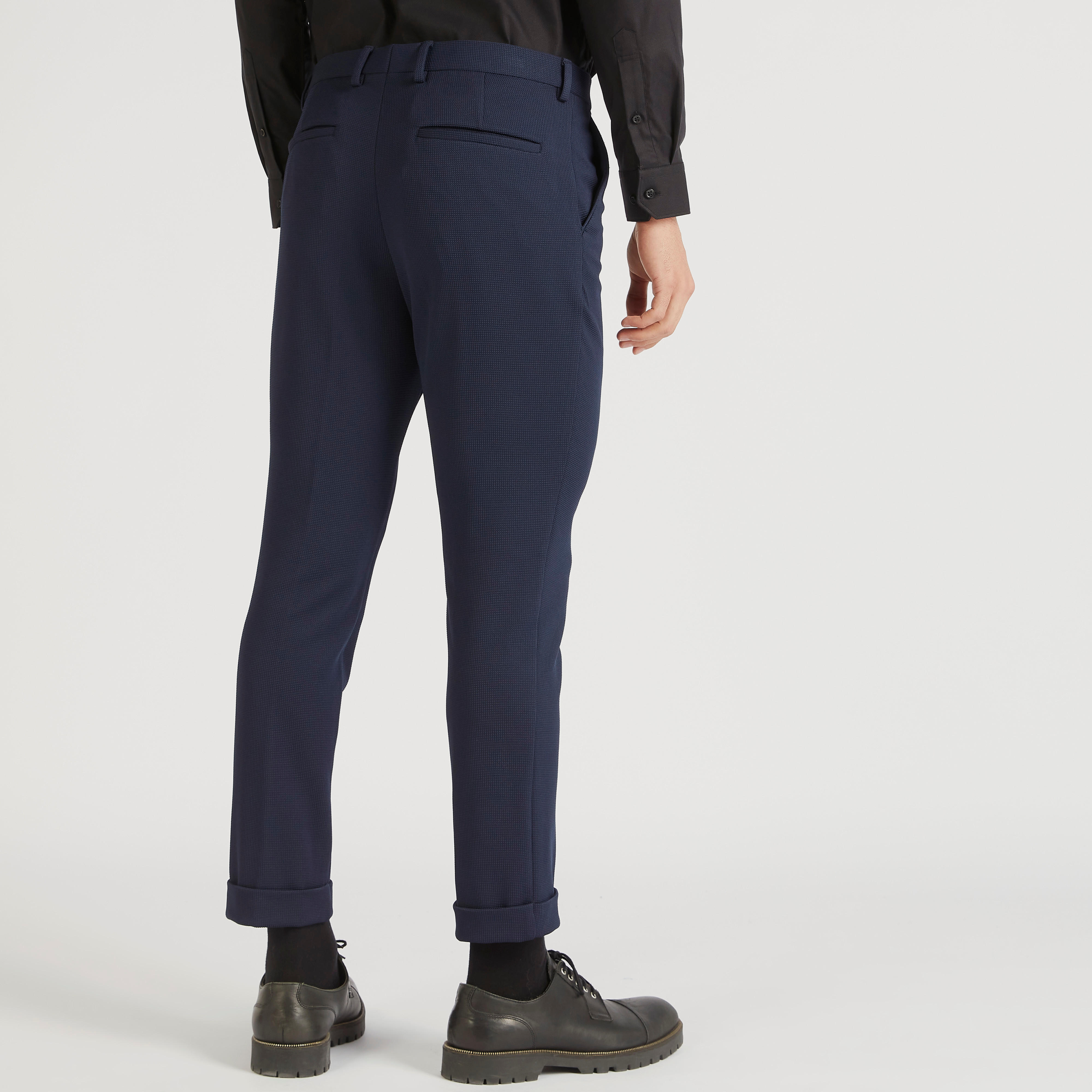Textured Mid-Rise Formal Trousers with Button Closure-men-clothing-bottoms-trousersandchinos-trousers-image-4