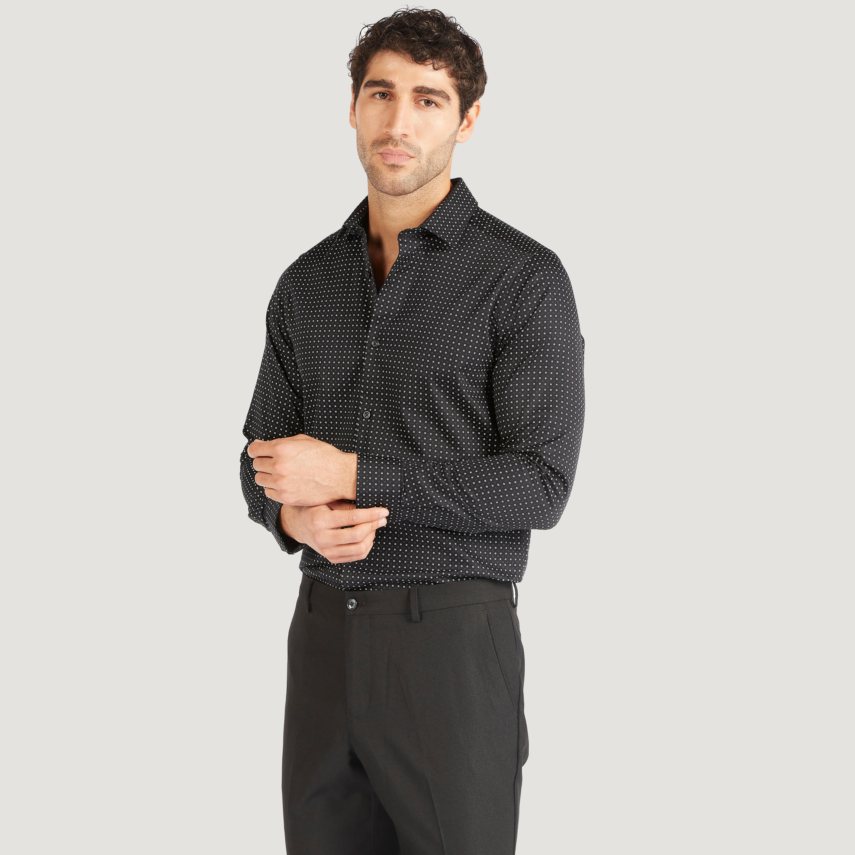 Printed Shirt with Long Sleeves and Button Closure-men-clothing-shirts-image-1