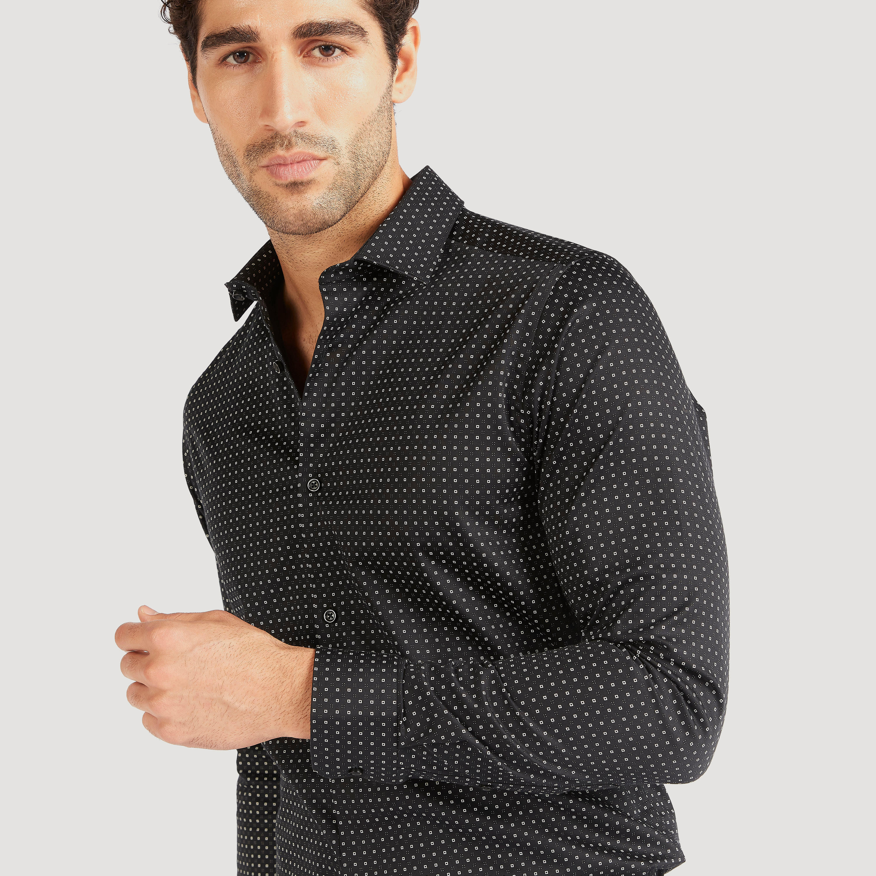 Printed Shirt with Long Sleeves and Button Closure-men-clothing-shirts-image-3