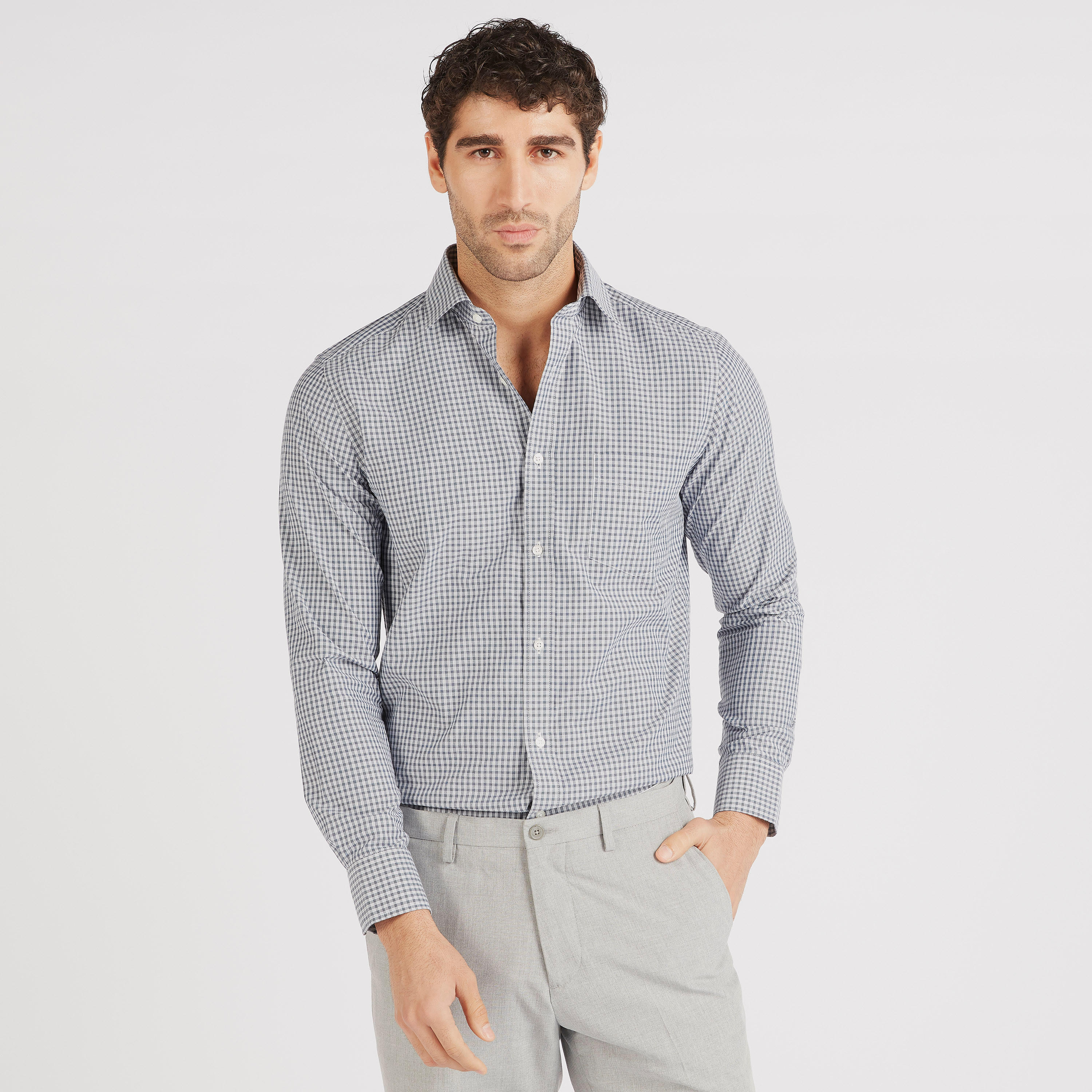 Checked Regular Fit Collared Shirt with Long Sleeves-men-clothing-shirts-image-1