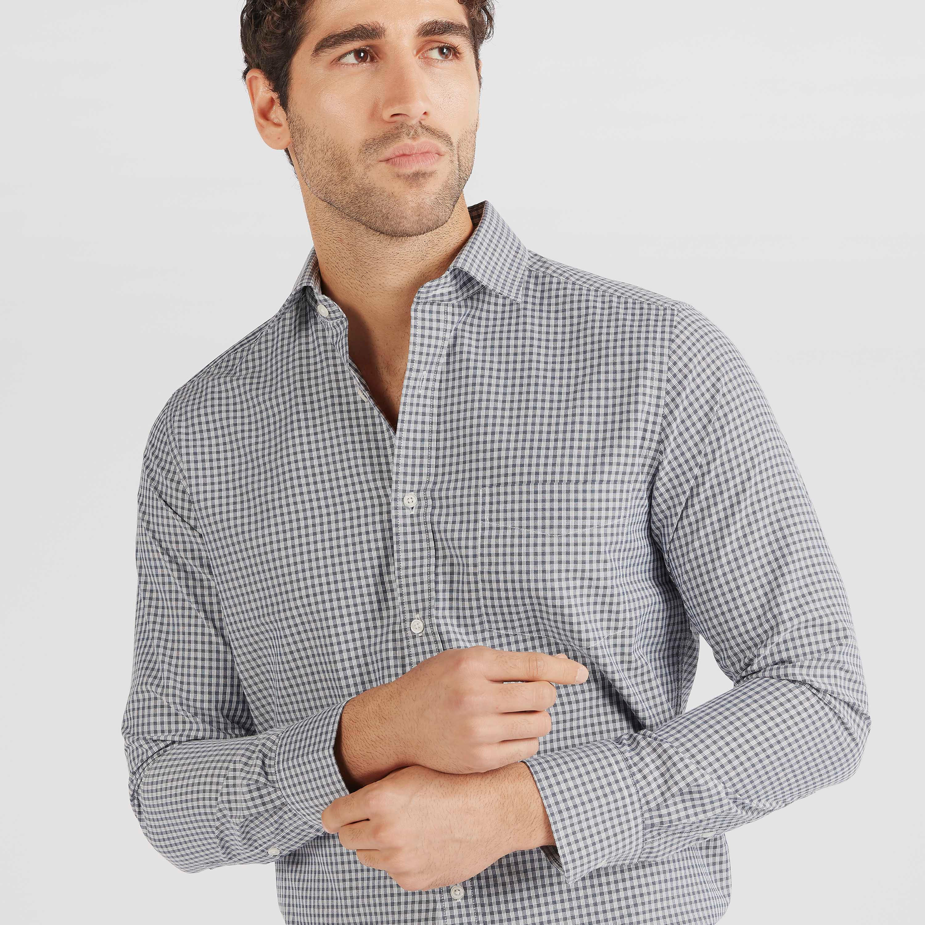 Checked Regular Fit Collared Shirt with Long Sleeves-men-clothing-shirts-image-3