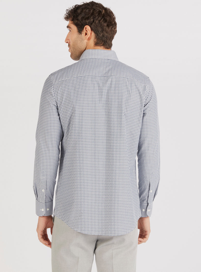 Checked Regular Fit Collared Shirt with Long Sleeves-men-clothing-shirts-image-4
