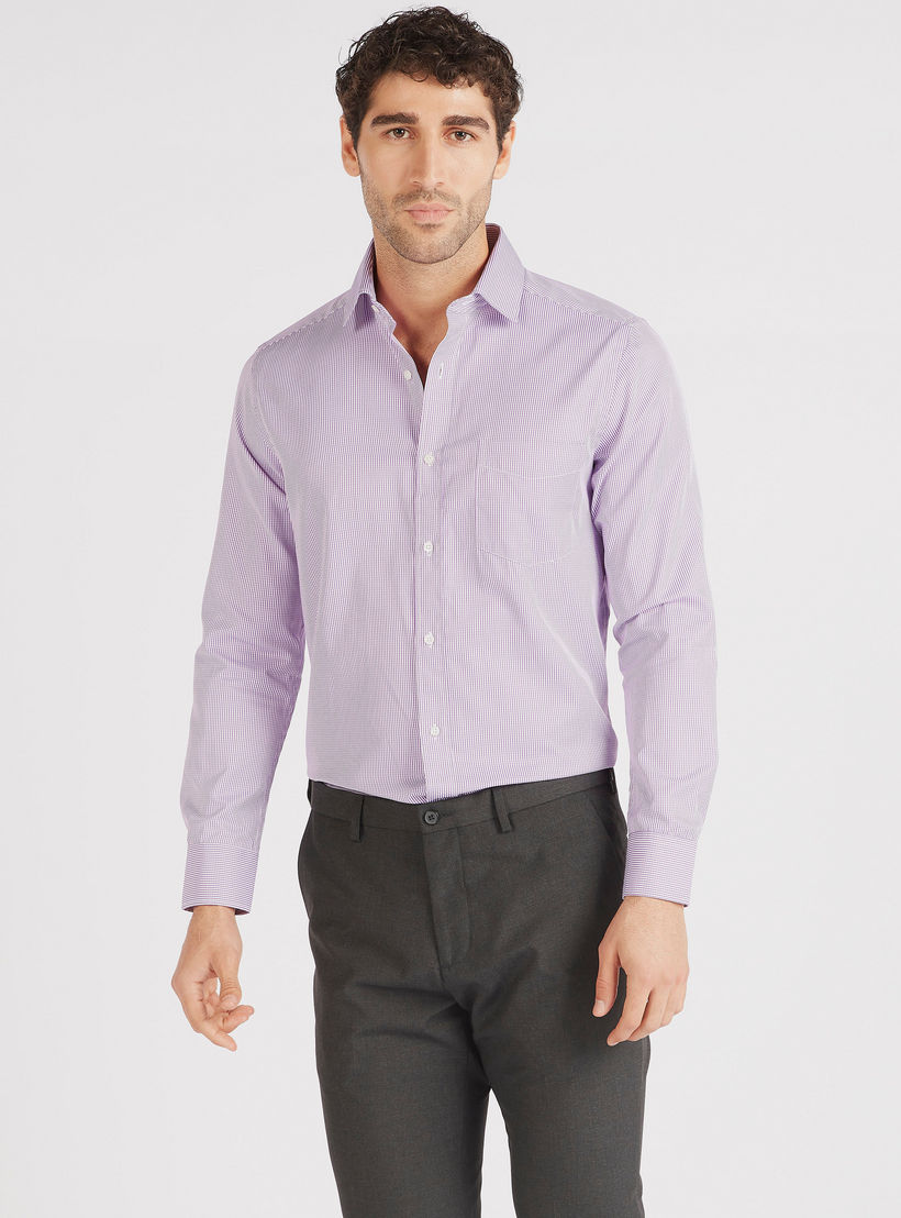 قميص كاروهات بقصّة عادية وأكمام طويلة-men-clothing-shirts-image-4