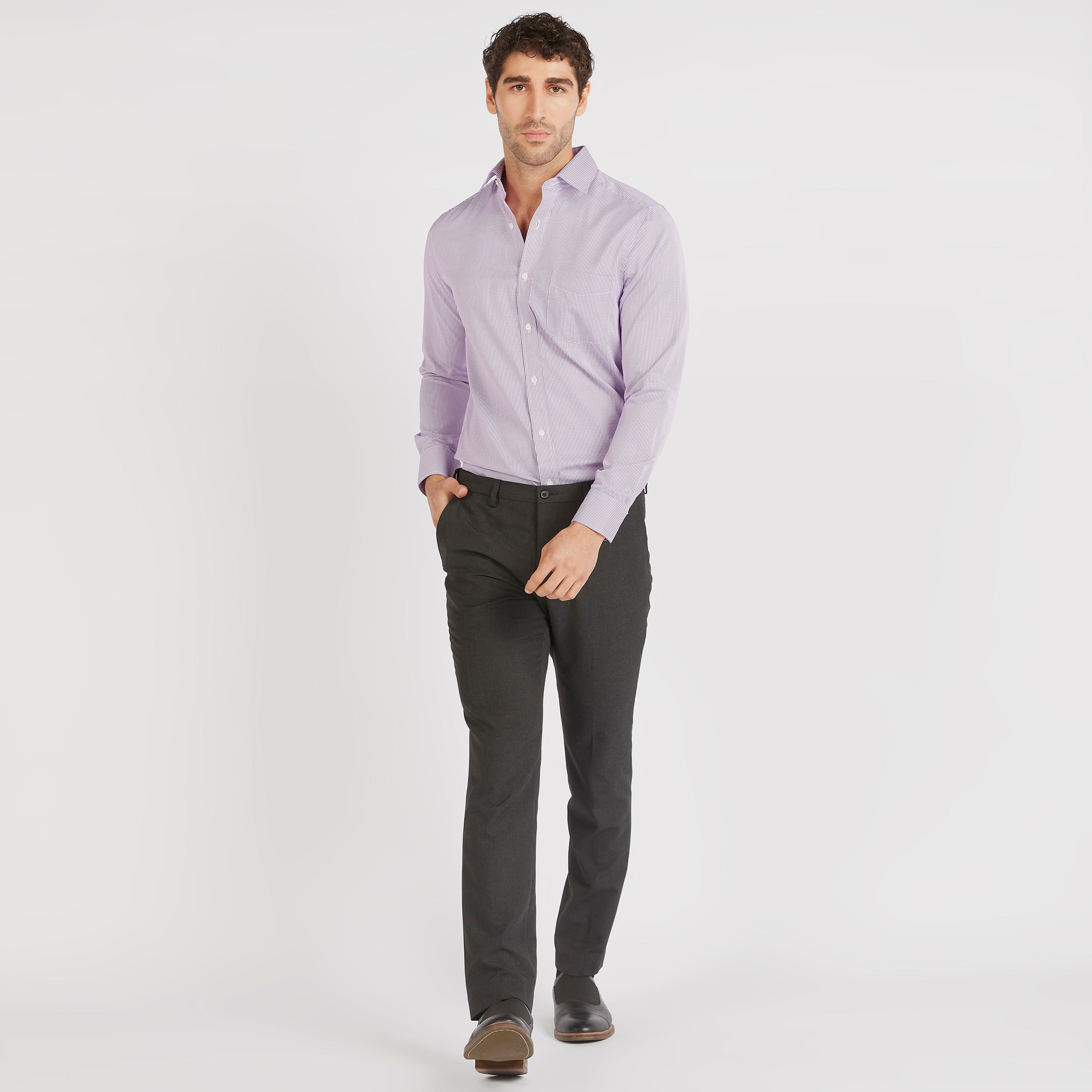 قميص كاروهات بقصّة عادية وأكمام طويلة-men-clothing-shirts-image-3