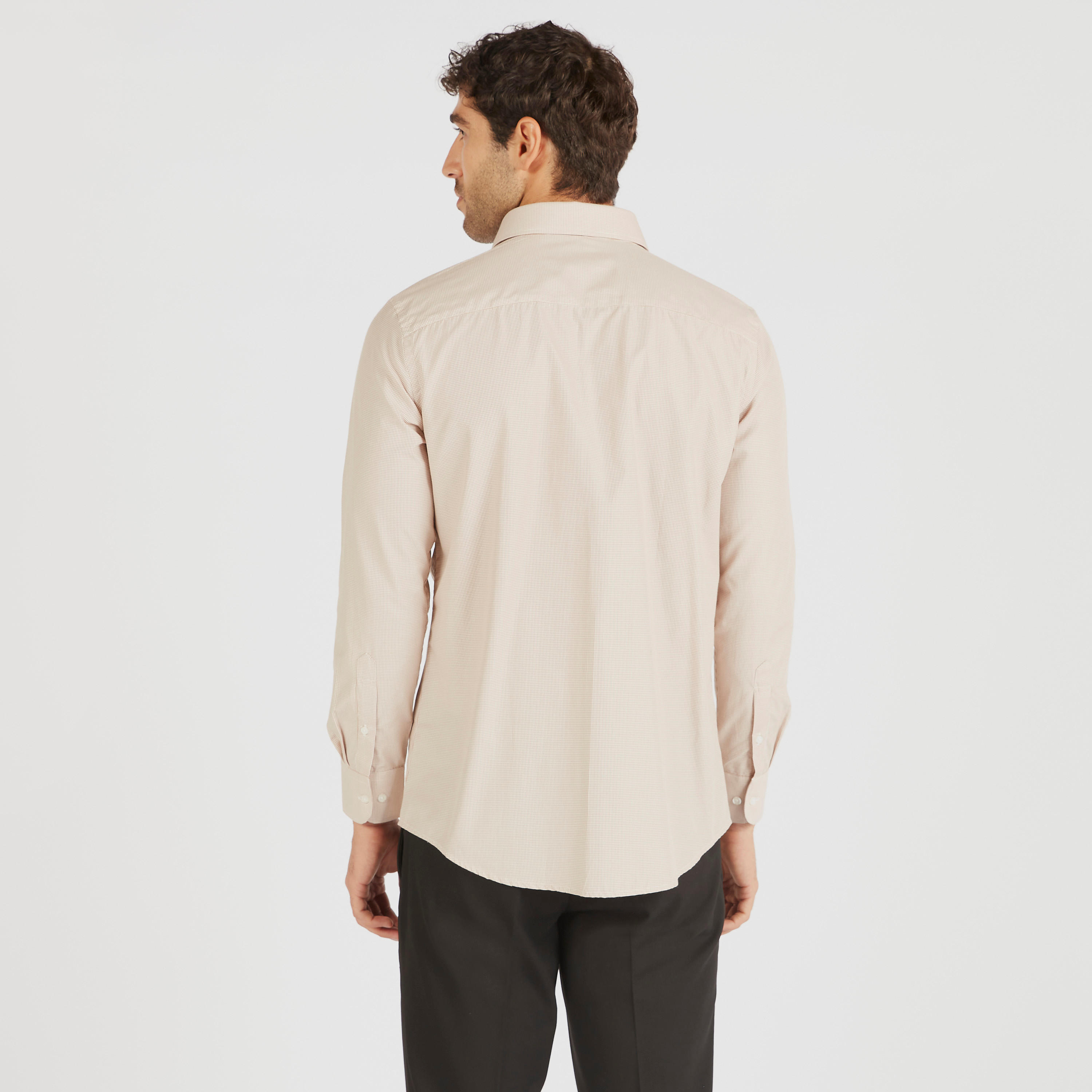 قميص رسمي كاروهات بأكمام طويلة وجيب على الصدر-men-clothing-shirts-image-4