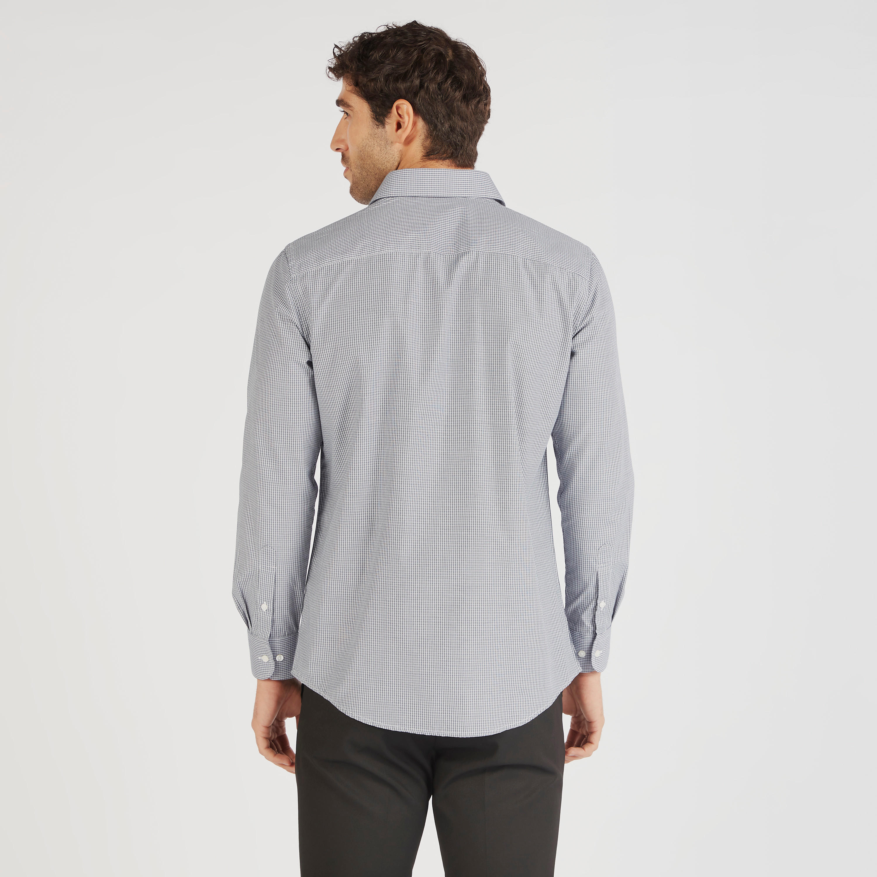 قميص رسمي كاروهات بأكمام طويلة وجيب على الصدر-men-clothing-shirts-image-4