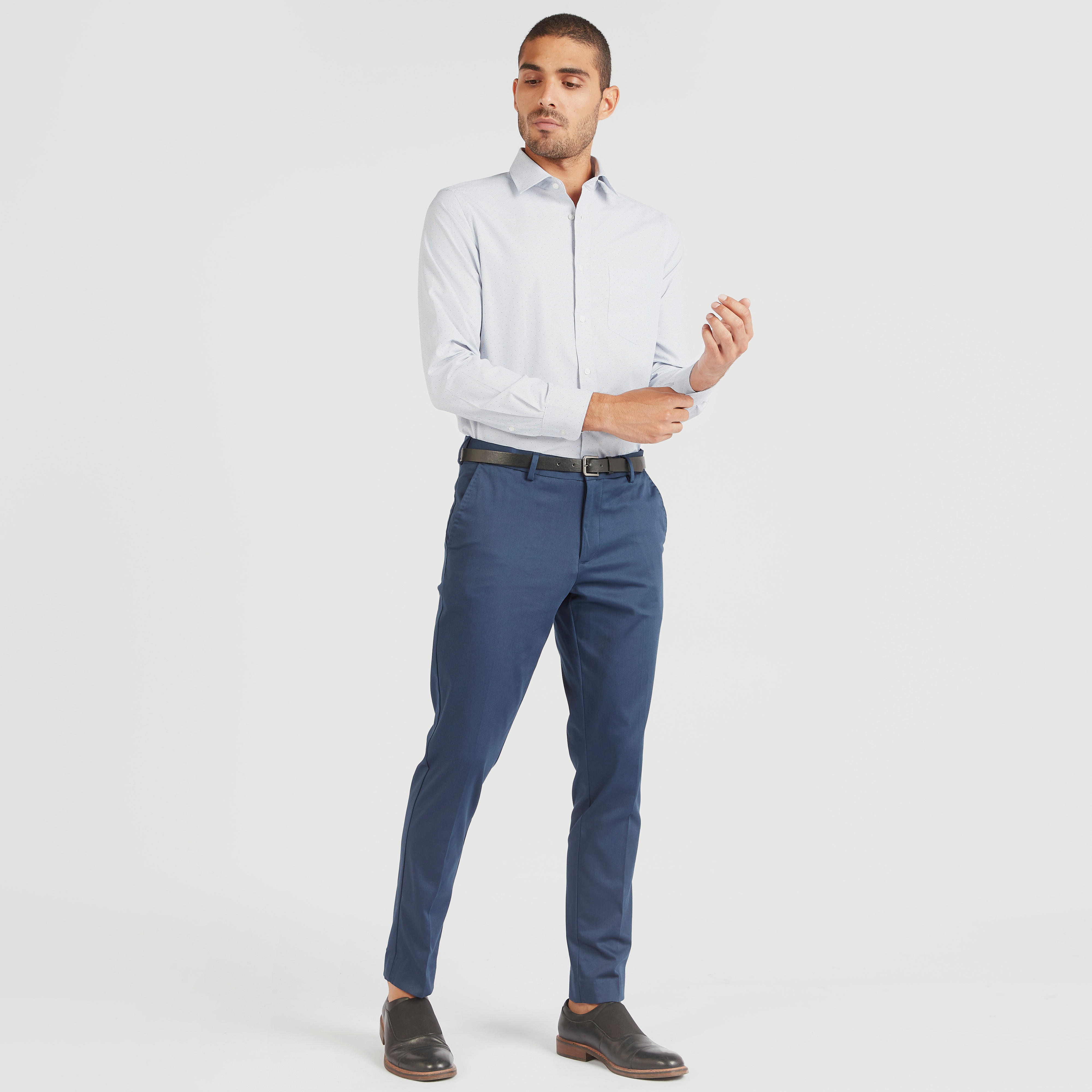قميص بزر علوي وطبعات وجيب على الصدر وأكمام طويلة-men-clothing-shirts-image-2