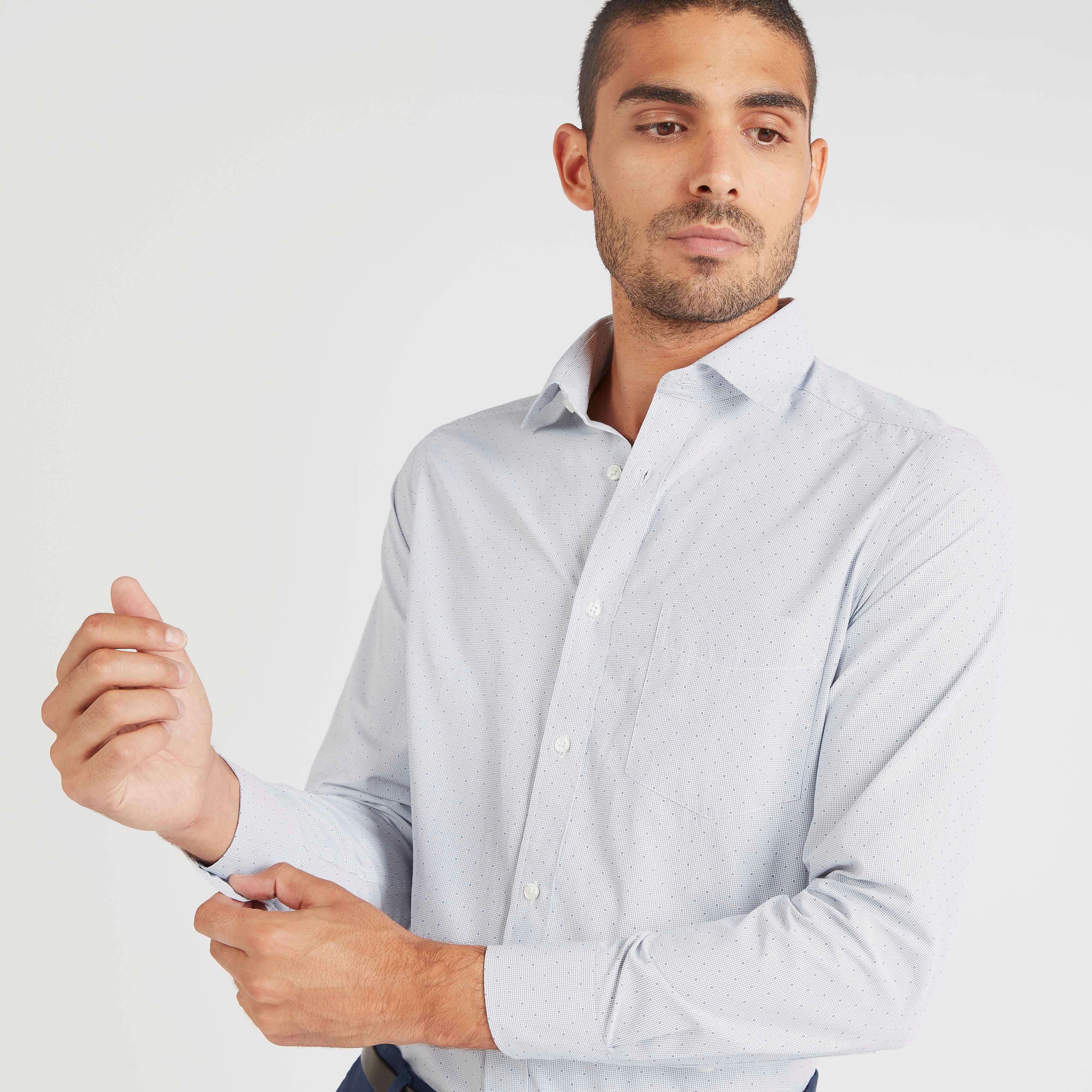 قميص بزر علوي وطبعات وجيب على الصدر وأكمام طويلة-men-clothing-shirts-image-6