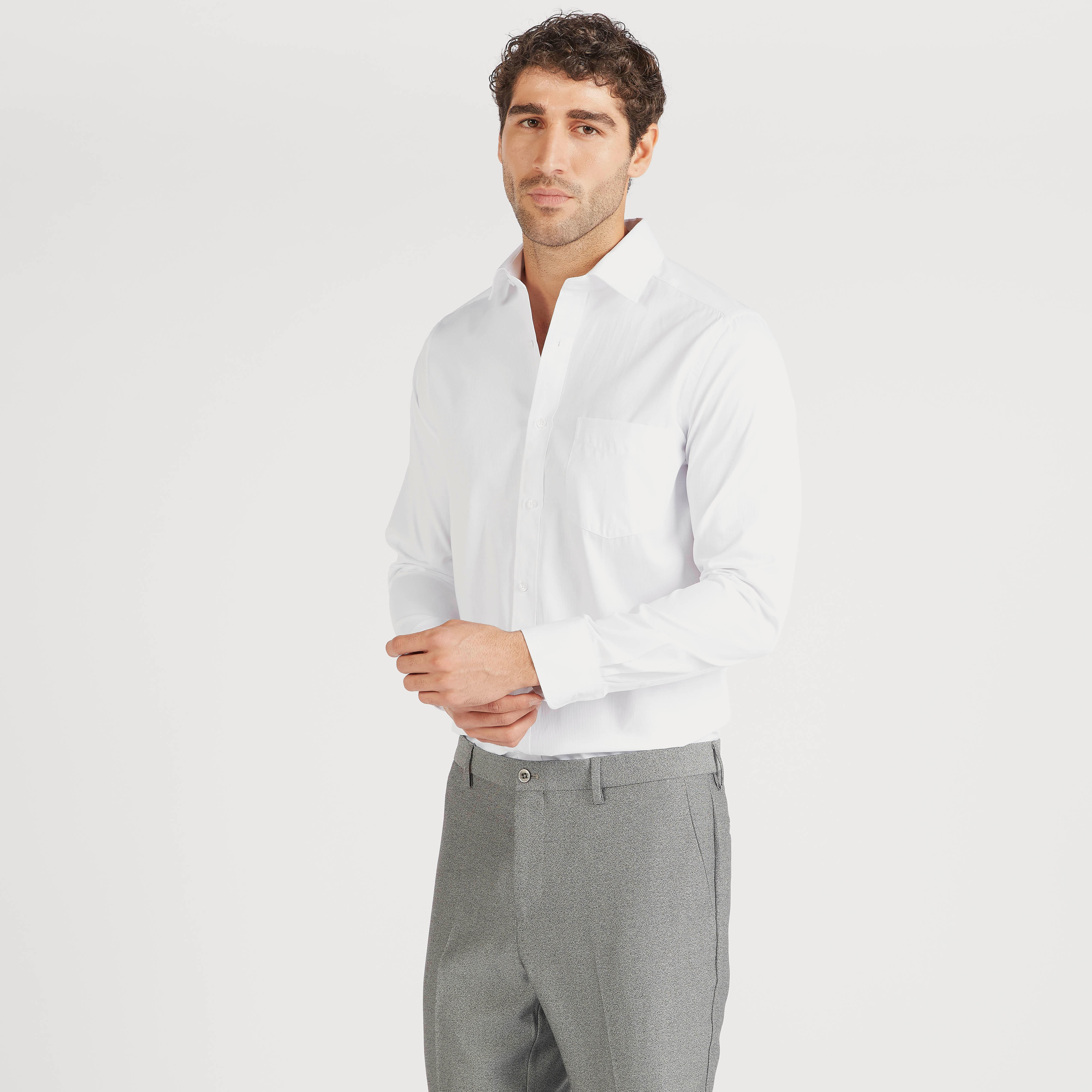 Solid Formal Shirt with Chest Pocket and Long Sleeves-men-clothing-shirts-image-1