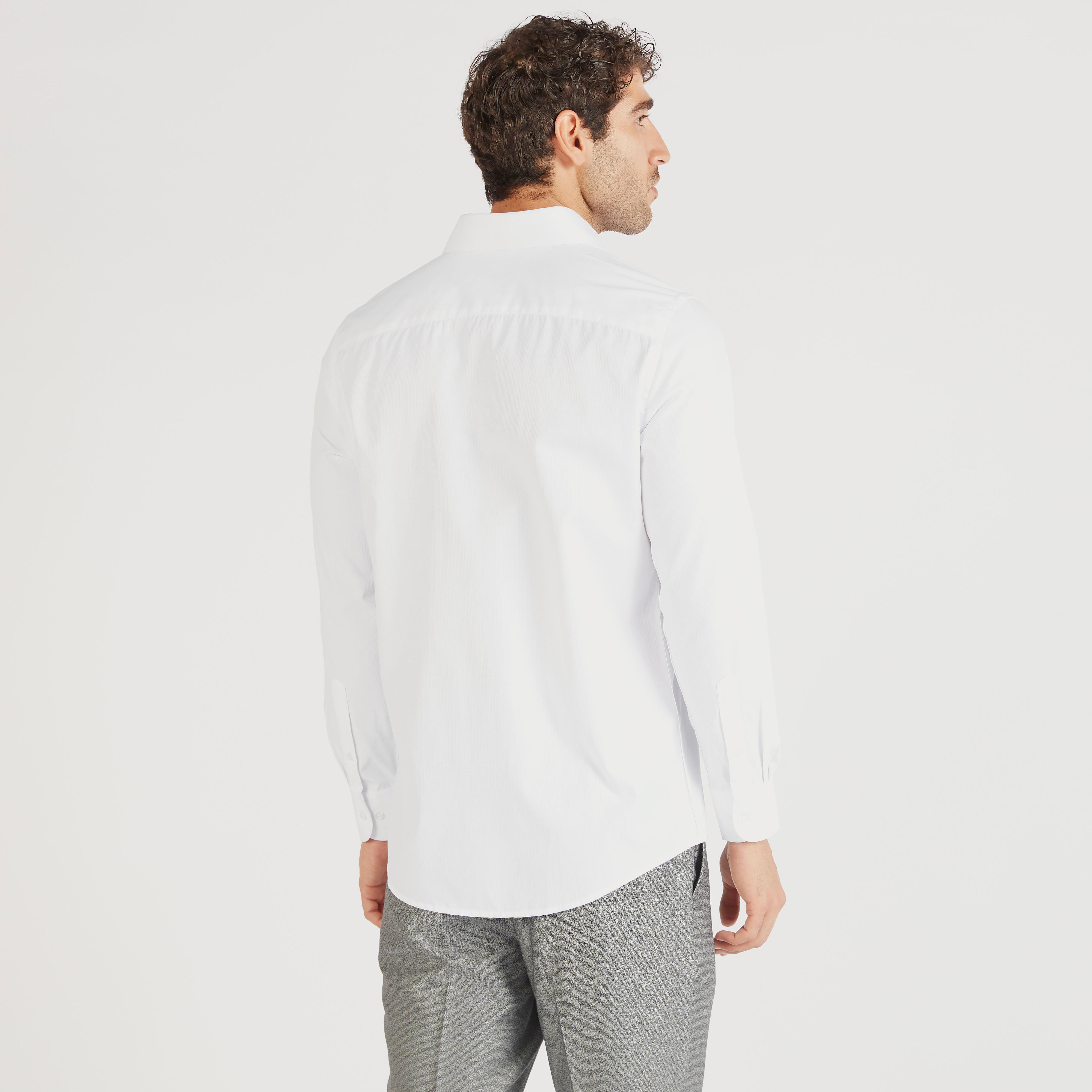 Solid Formal Shirt with Chest Pocket and Long Sleeves-men-clothing-shirts-image-4