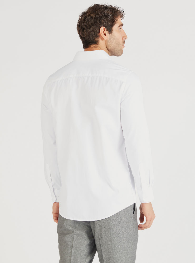 Solid Formal Shirt with Chest Pocket and Long Sleeves-men-clothing-shirts-image-4