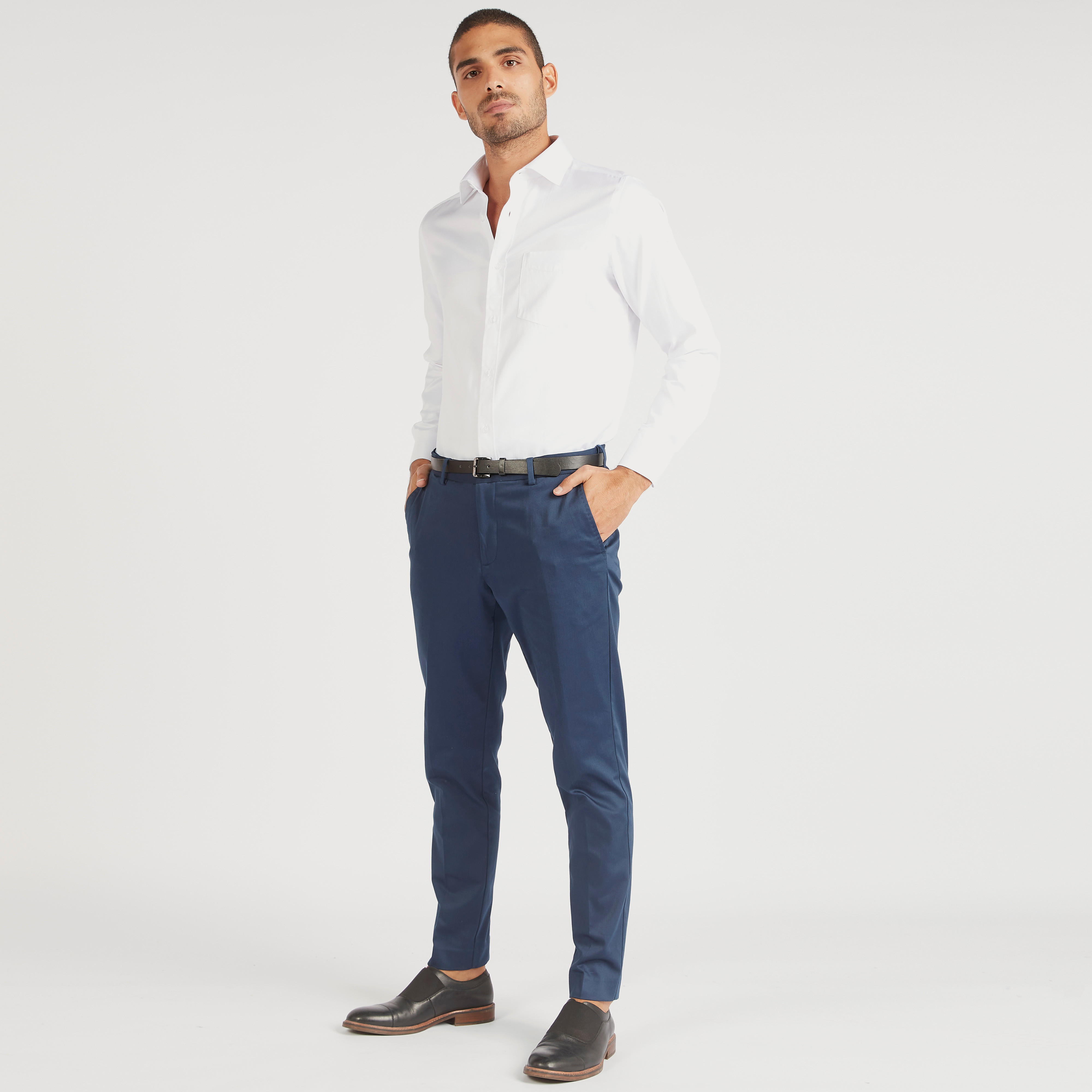 Solid Button Up Shirt with Long Sleeves and Chest Pocket-men-clothing-shirts-image-2