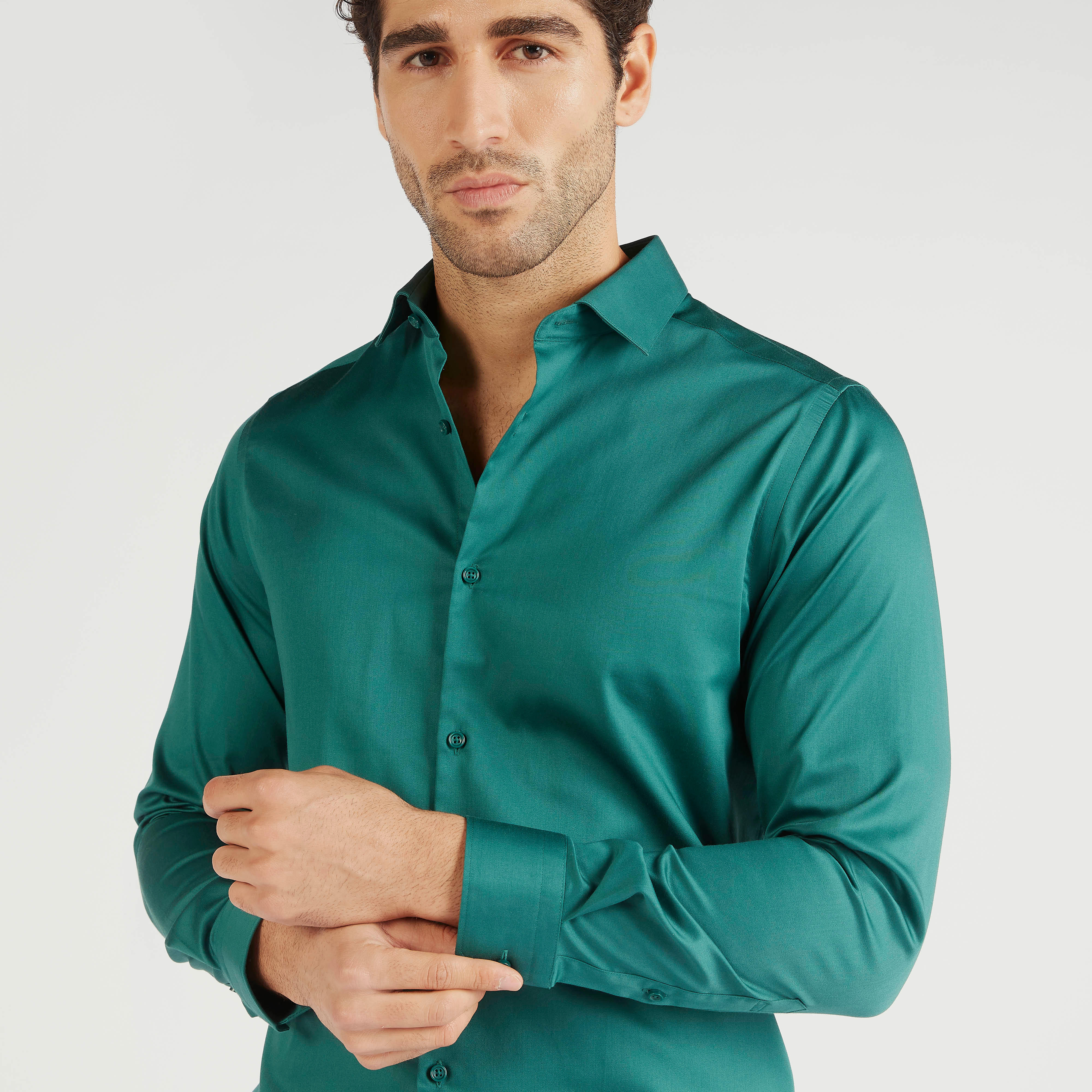 قميص رسمي سادة بأكمام طويلة وزر إغلاق-men-clothing-shirts-image-2