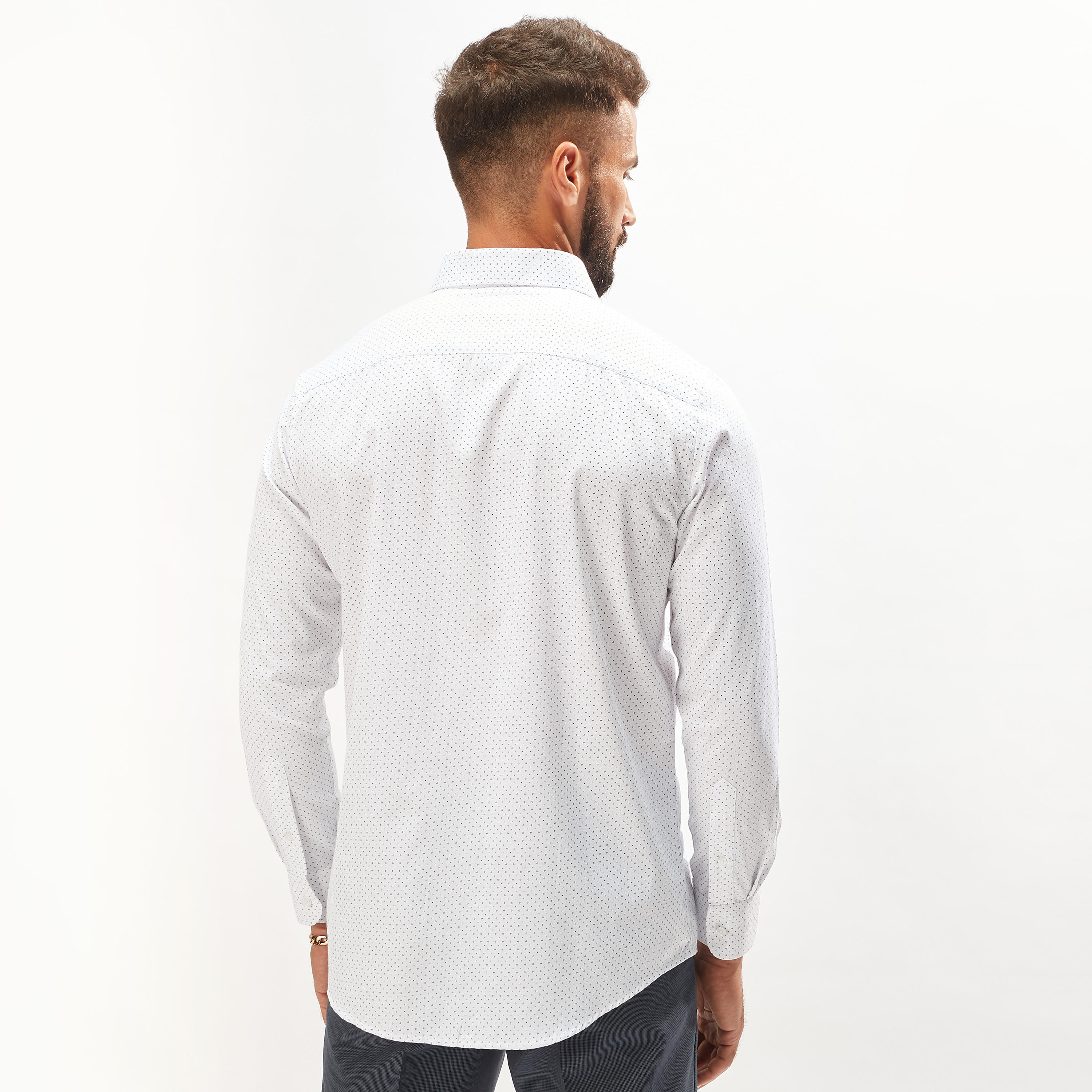 Printed Formal Shirt with Long Sleeves and Pocket-men-clothing-shirts-image-4