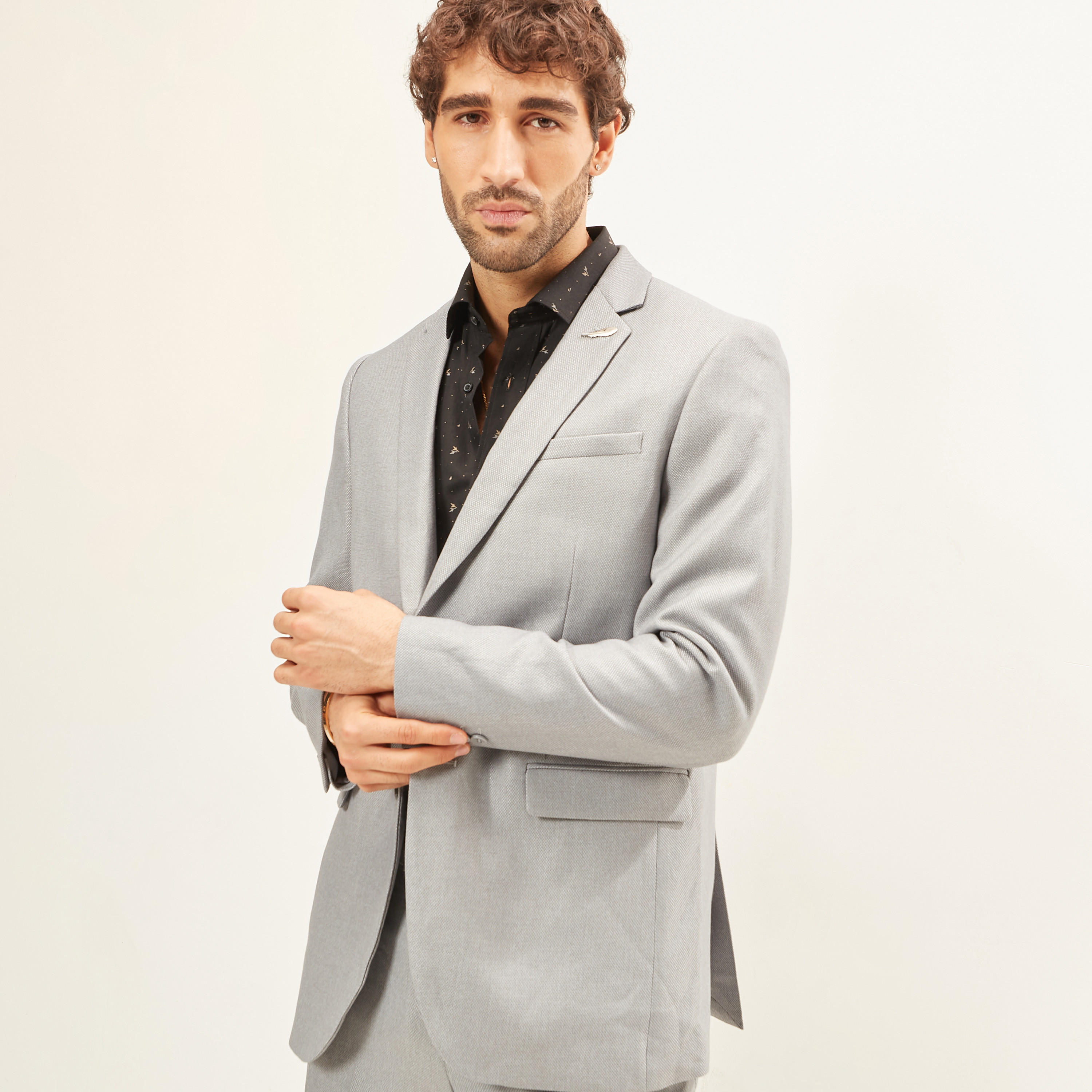 Textured Blazer with Notch Lapel and Pockets-men-clothing-jacketsandblazers-blazers-image-1