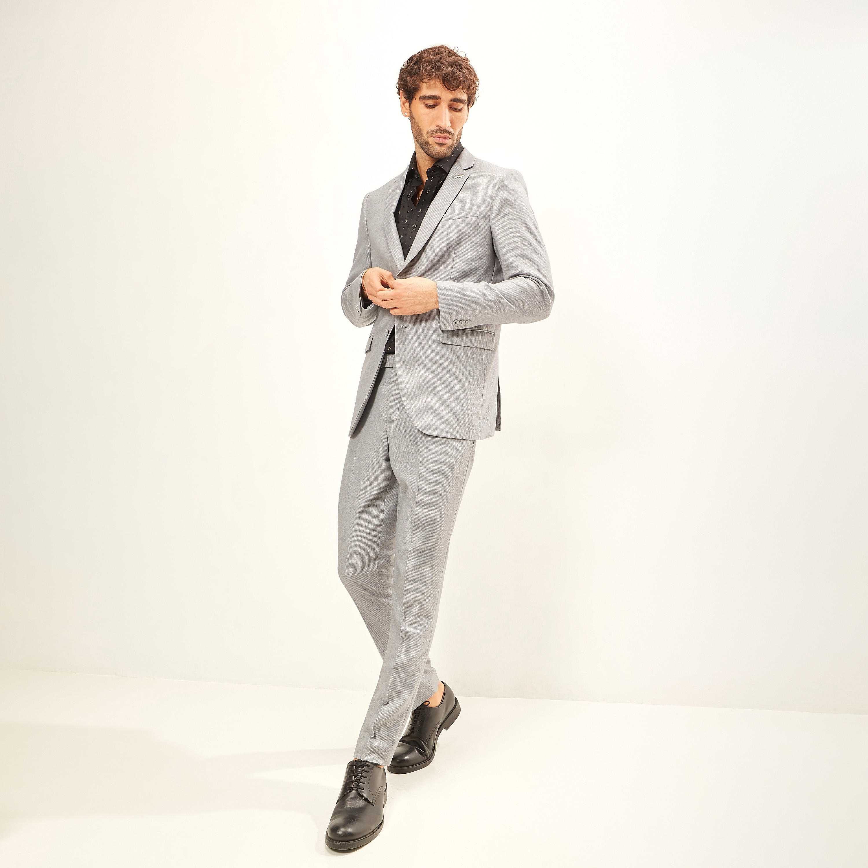 Textured Blazer with Notch Lapel and Pockets-men-clothing-jacketsandblazers-blazers-image-2